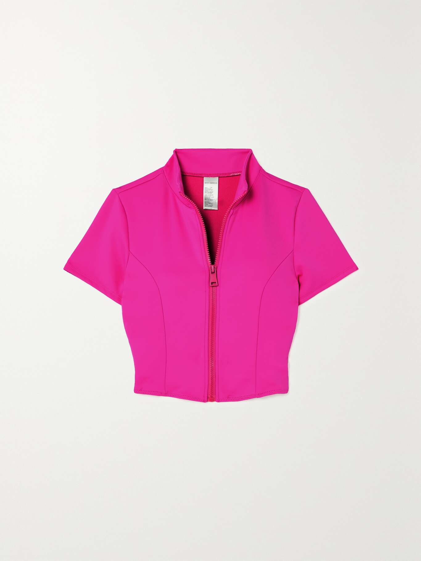 GOOD AMERICAN Good Compression neon stretch-scuba rash guard | NET-A-PORTER