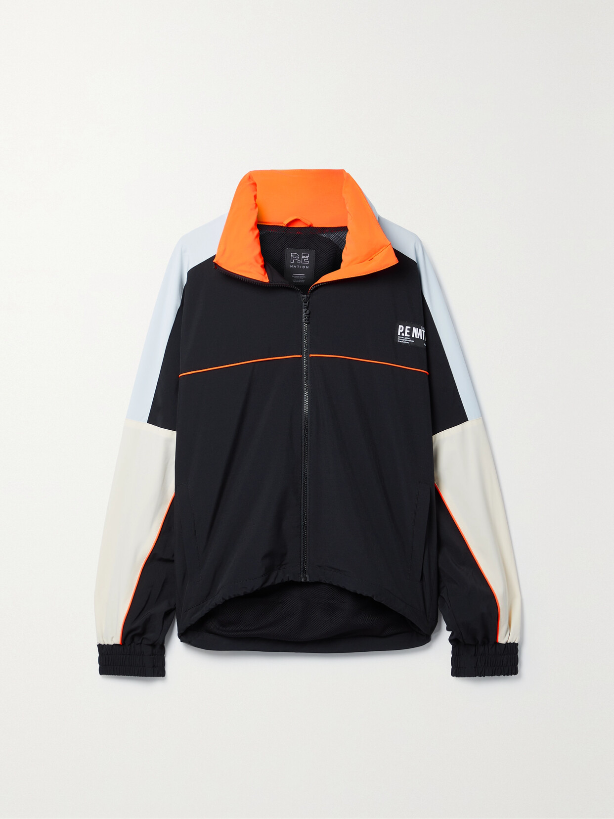 P.E NATION - Pipeline Hooded Color-block Stretch Recycled-shell Jacket - Black