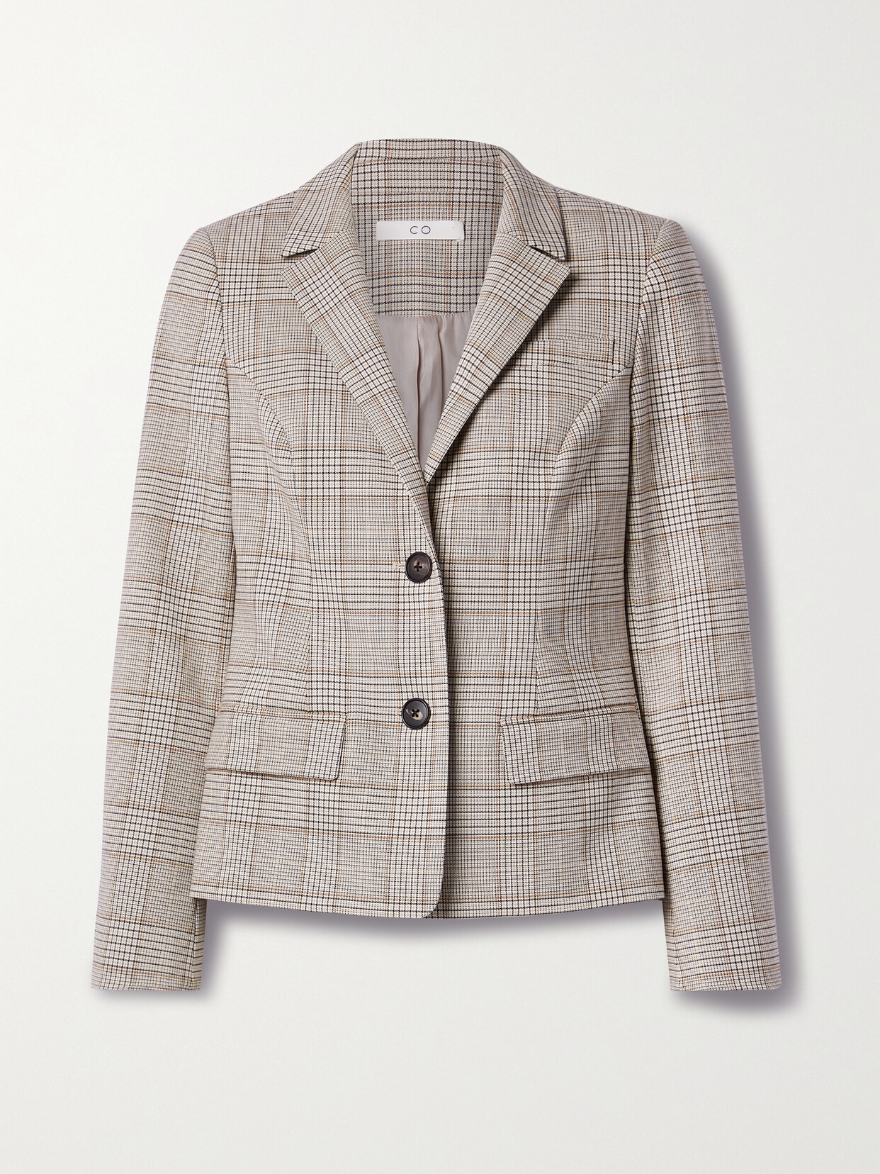 Co - Prince Of Wales Checked Twill Blazer - Brown