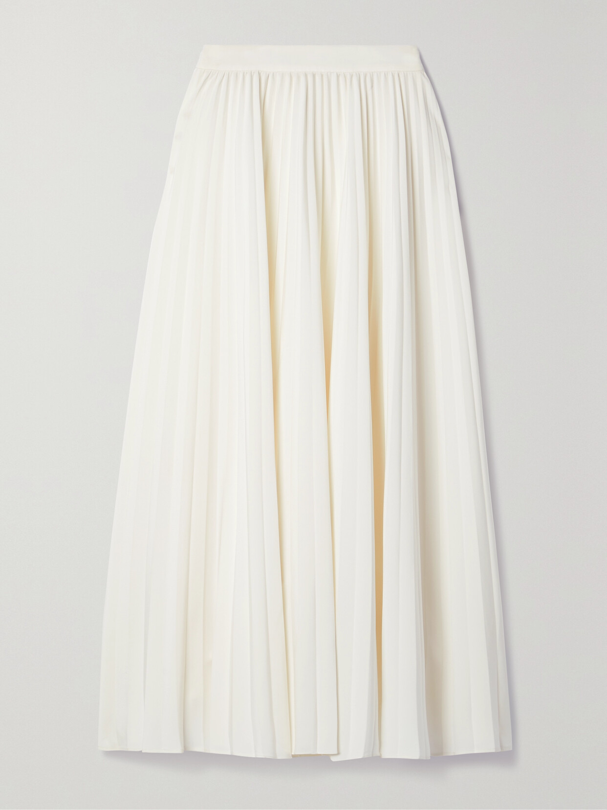 CO PLEATED WOVEN MIDI SKIRT