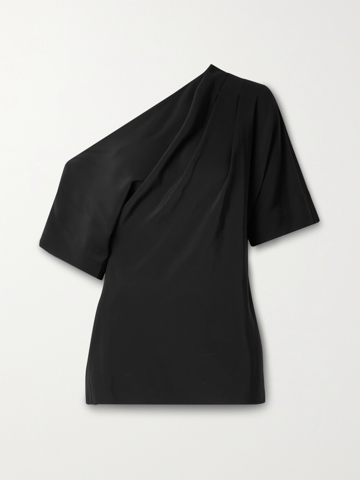 Co - One-shoulder Draped Stretch-jersey Blouse - Black