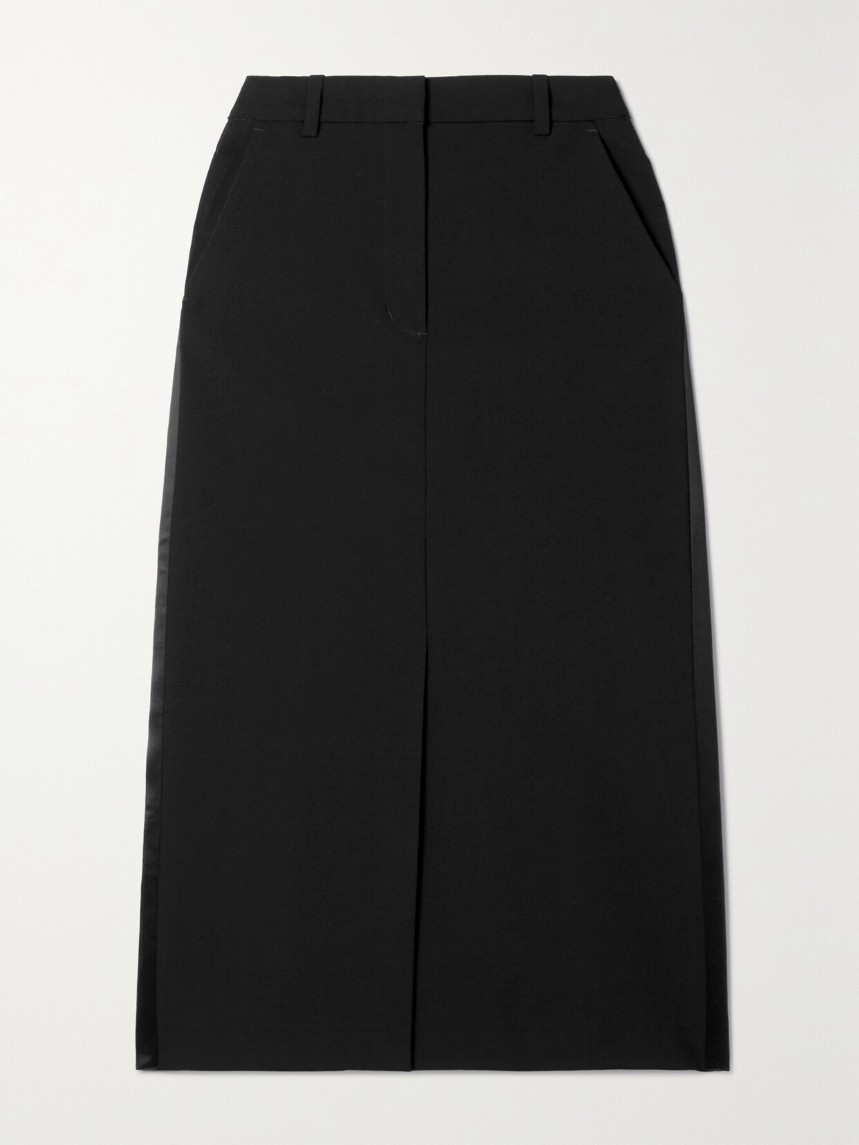 Co Straight Wool Midi Skirt In Black