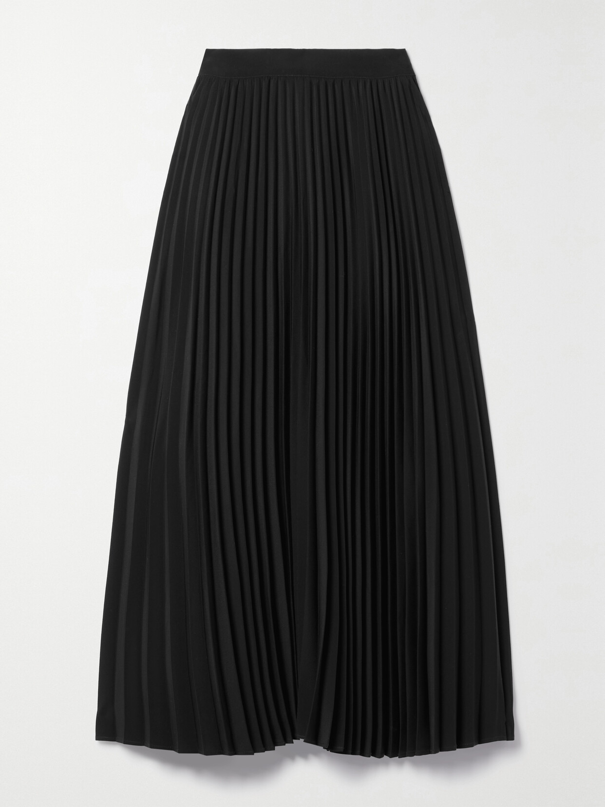 Co - Pleated Woven Midi Skirt - Black