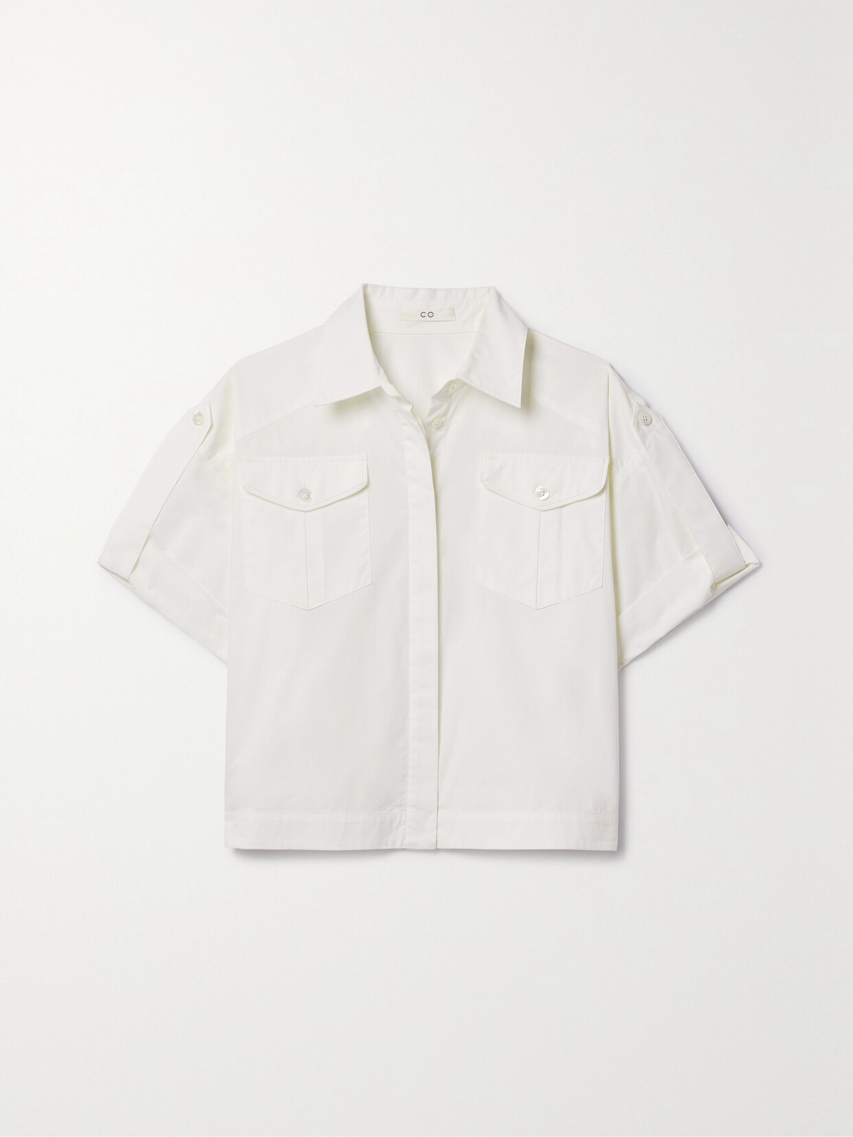 Co - Cropped Cotton-poplin Shirt - Ivory