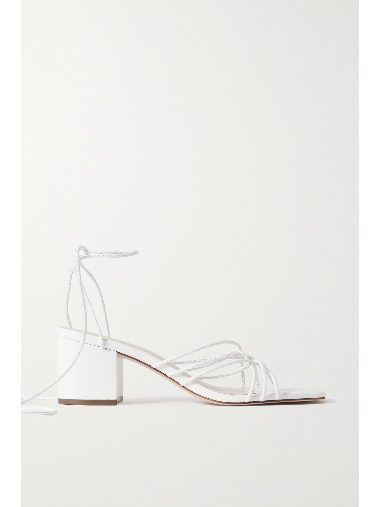 Porte & Paire Leather Sandals - White