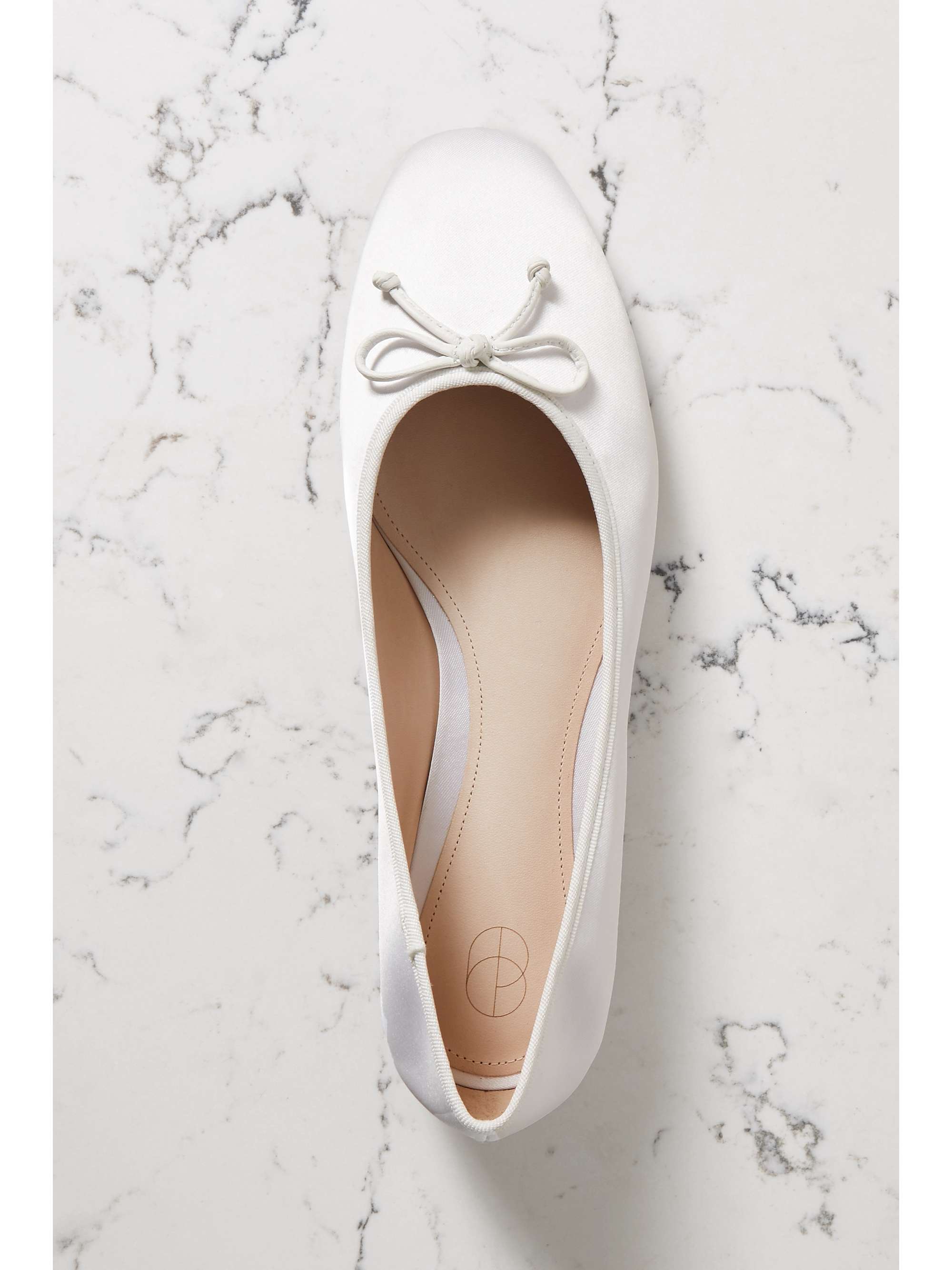 PORTE & PAIRE Bow-embellished satin ballet flats