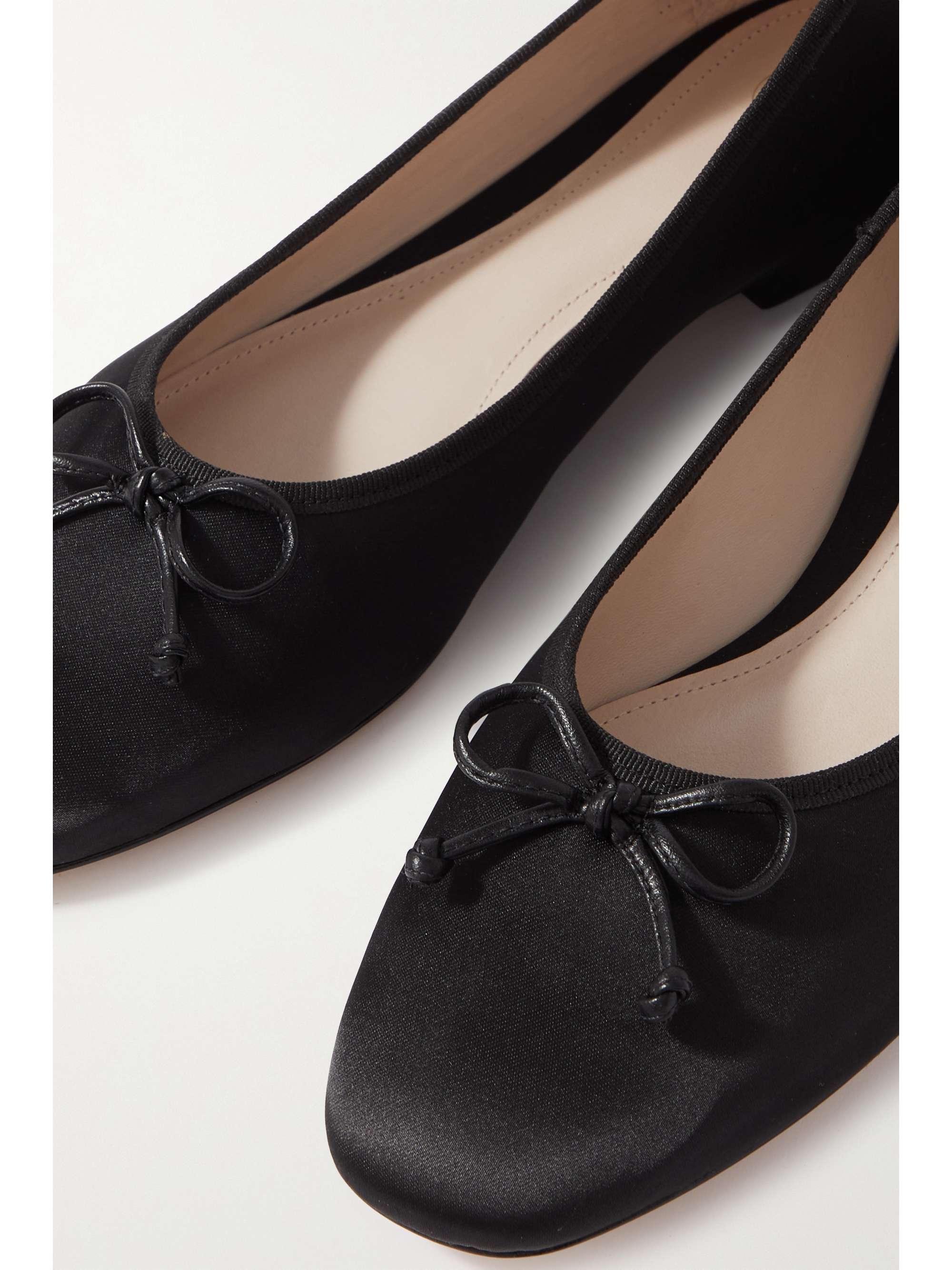 PORTE & PAIRE Bow-embellished satin ballet flats