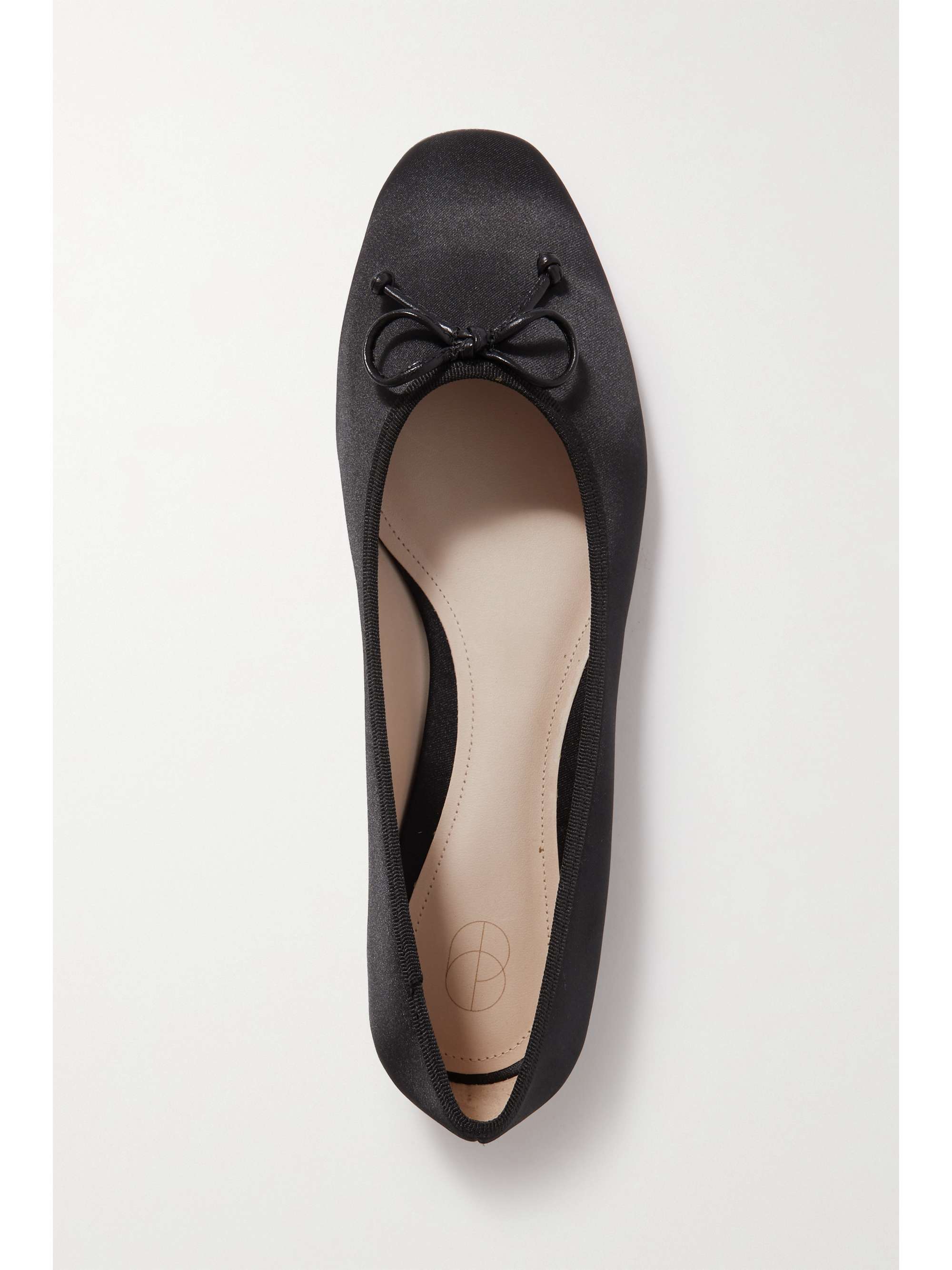 PORTE & PAIRE Bow-embellished satin ballet flats