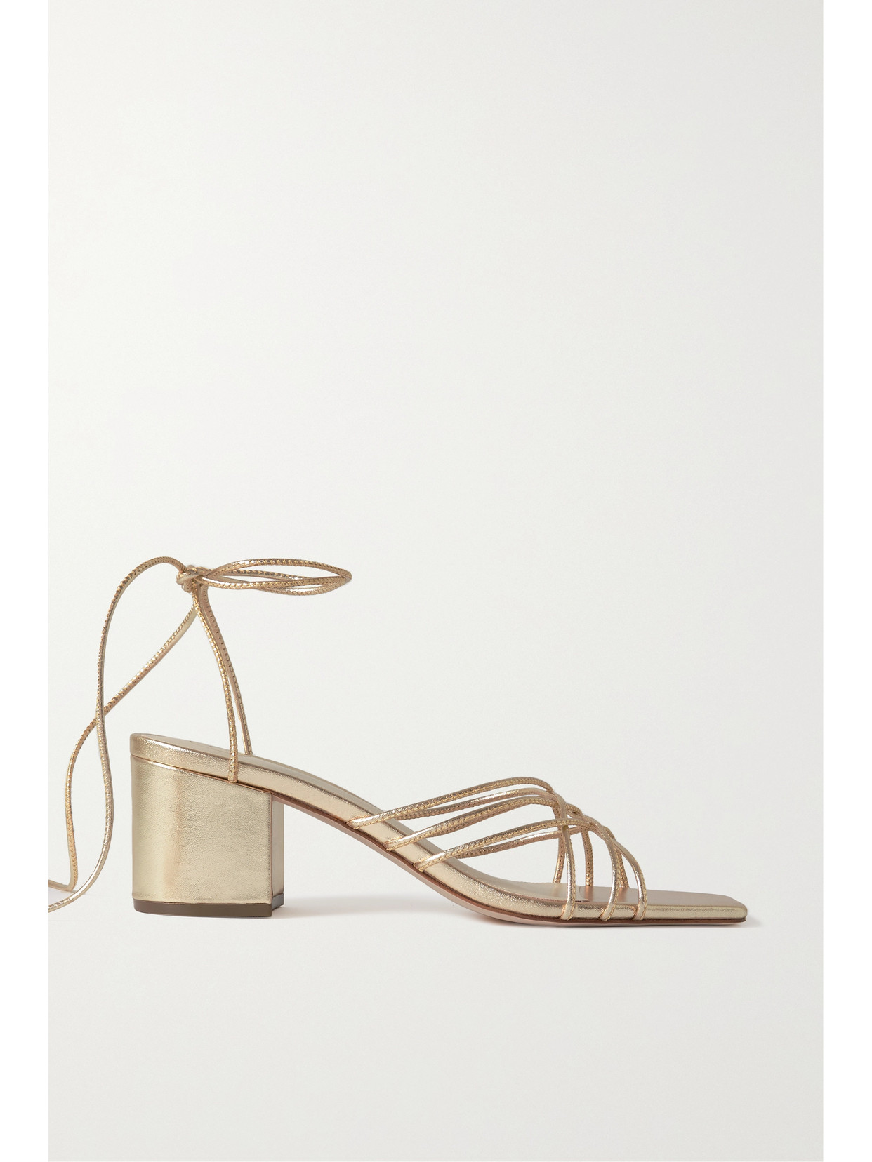 Porte & Paire Metallic Leather Sandals - Gold