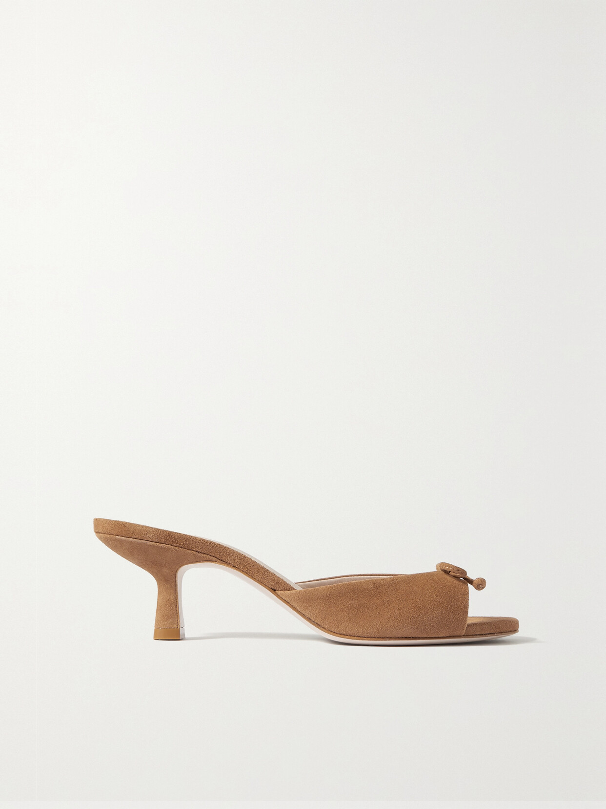 Porte & Paire - Bow-detailed Suede Mules - Brown