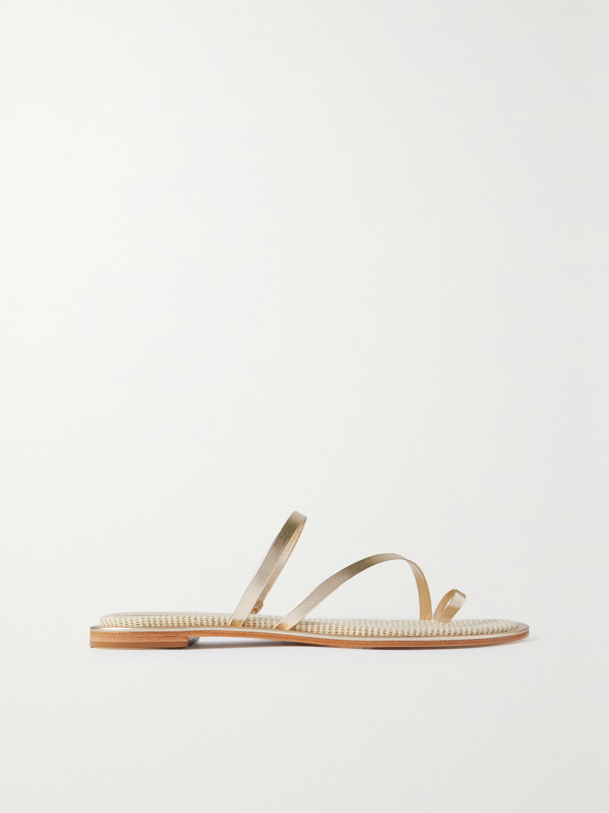 Porte & Paire Metallic Leather Sandals - Gold