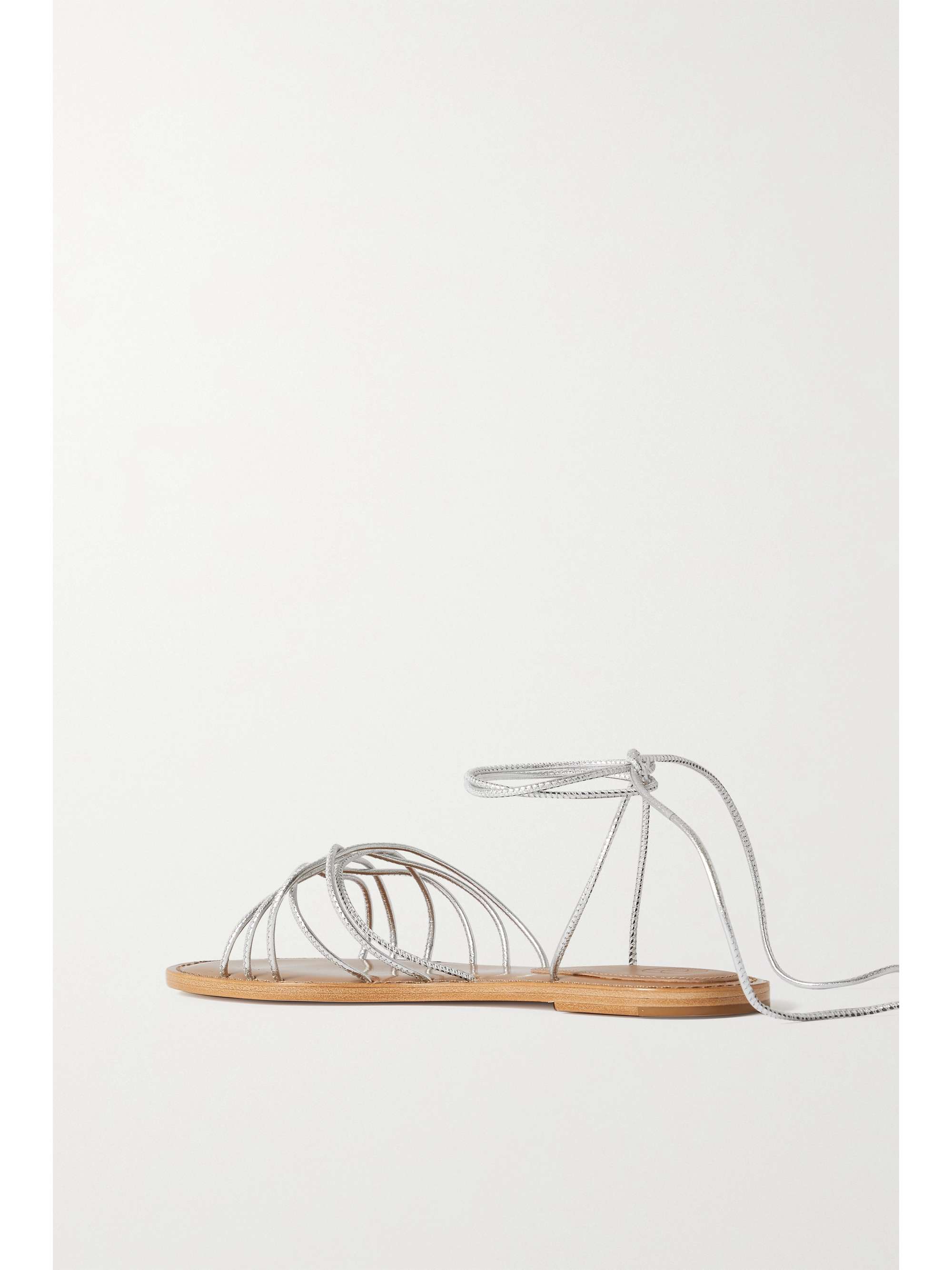 PORTE & PAIRE Metallic leather sandals