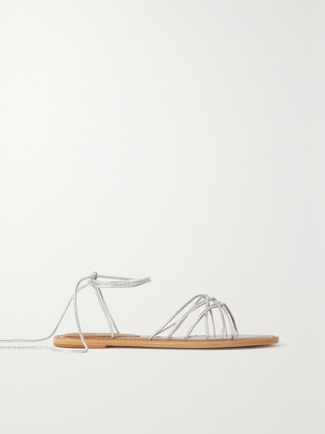 Porte & Paire Metallic Leather Sandals