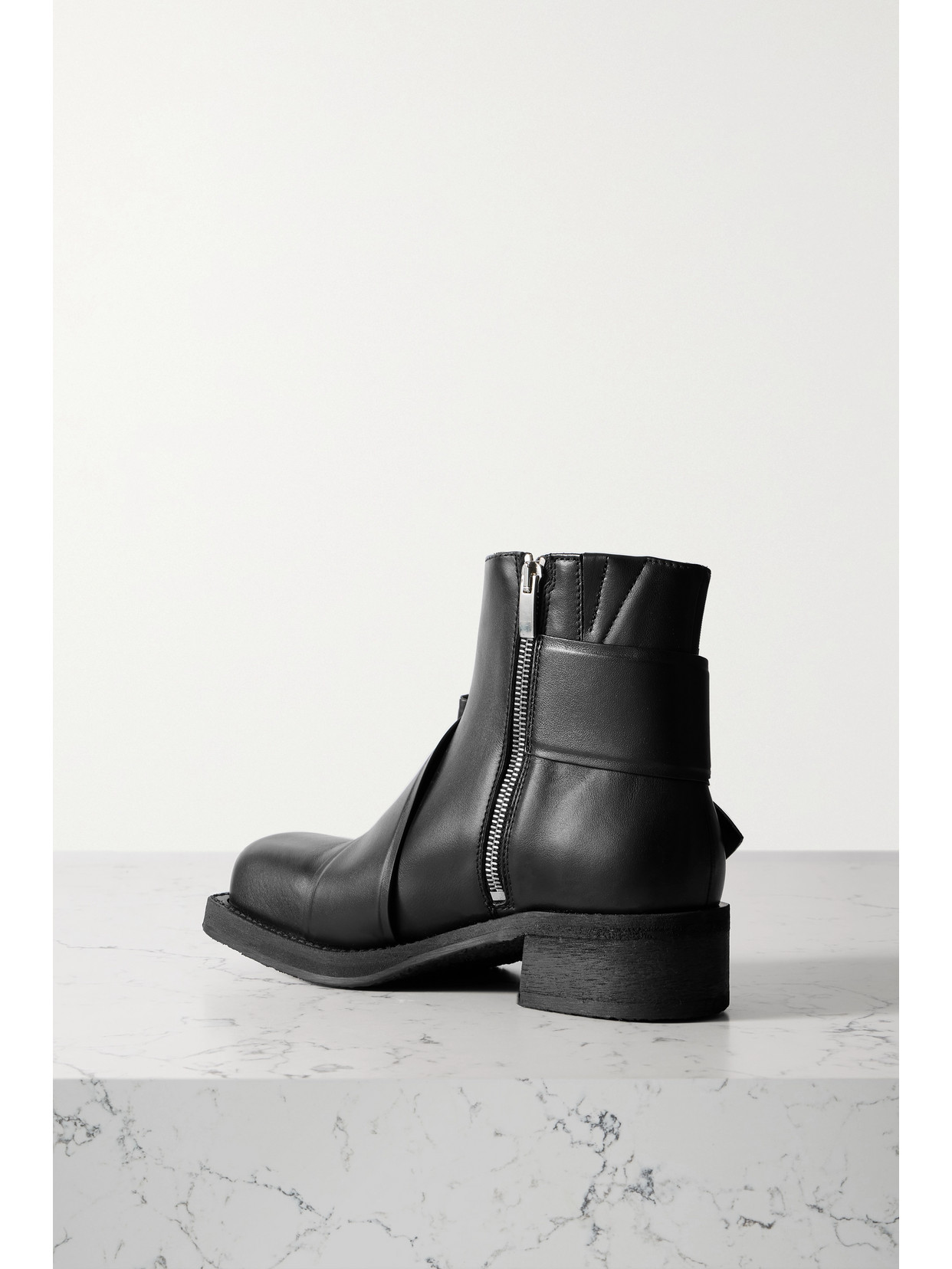 Shop Acne Studios + Net Sustain Leather Ankle Boots In Black