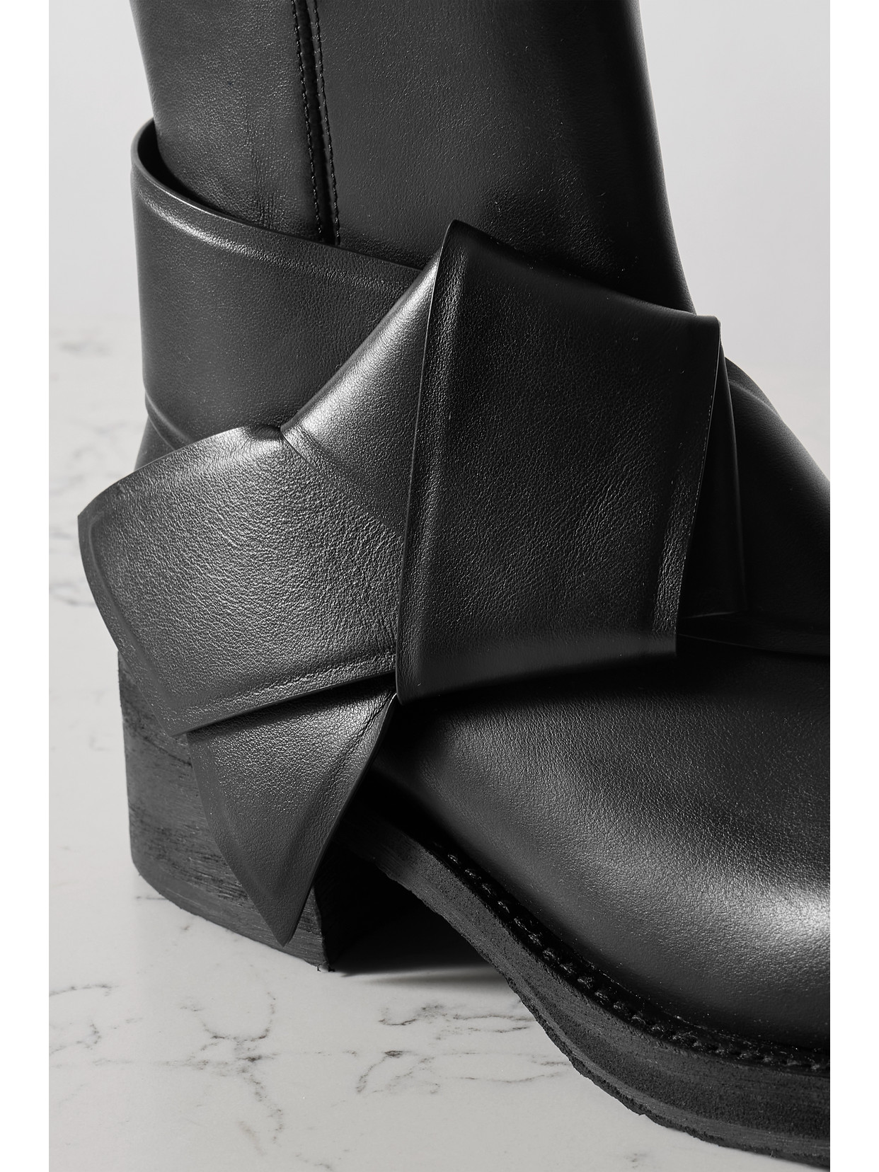 Shop Acne Studios + Net Sustain Leather Ankle Boots In Black