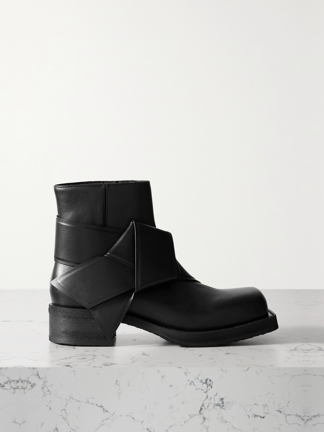 Acne Studios - + Net Sustain Leather Ankle Boots - Black