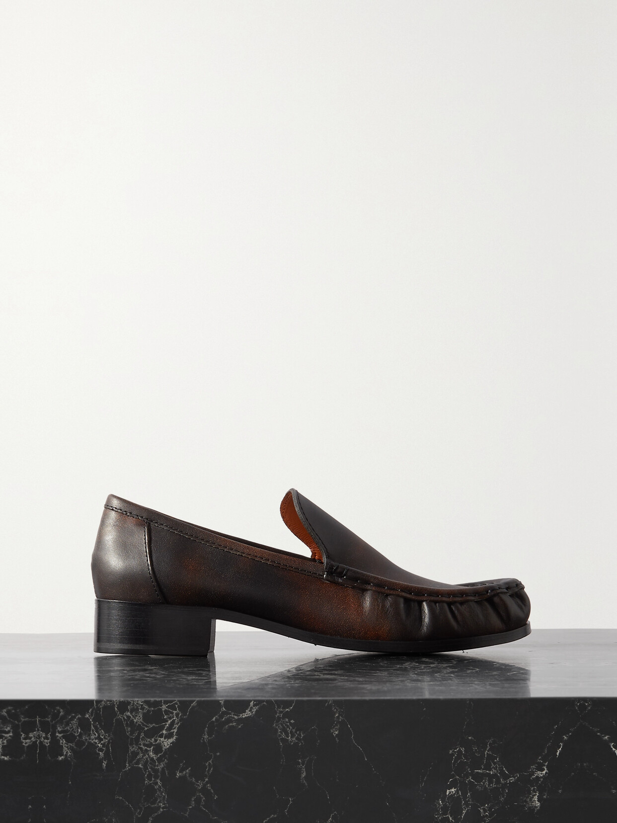 Acne Studios - + Net Sustain Babi Due Painted Leather Loafers - Brown