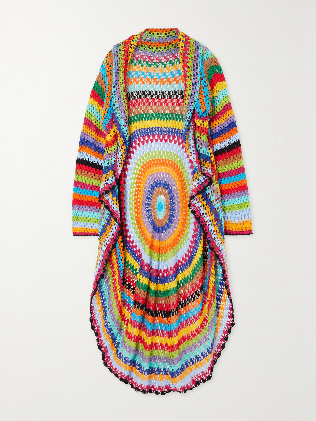 Alix Pinho Crocheted Cotton Cardigan In Red
