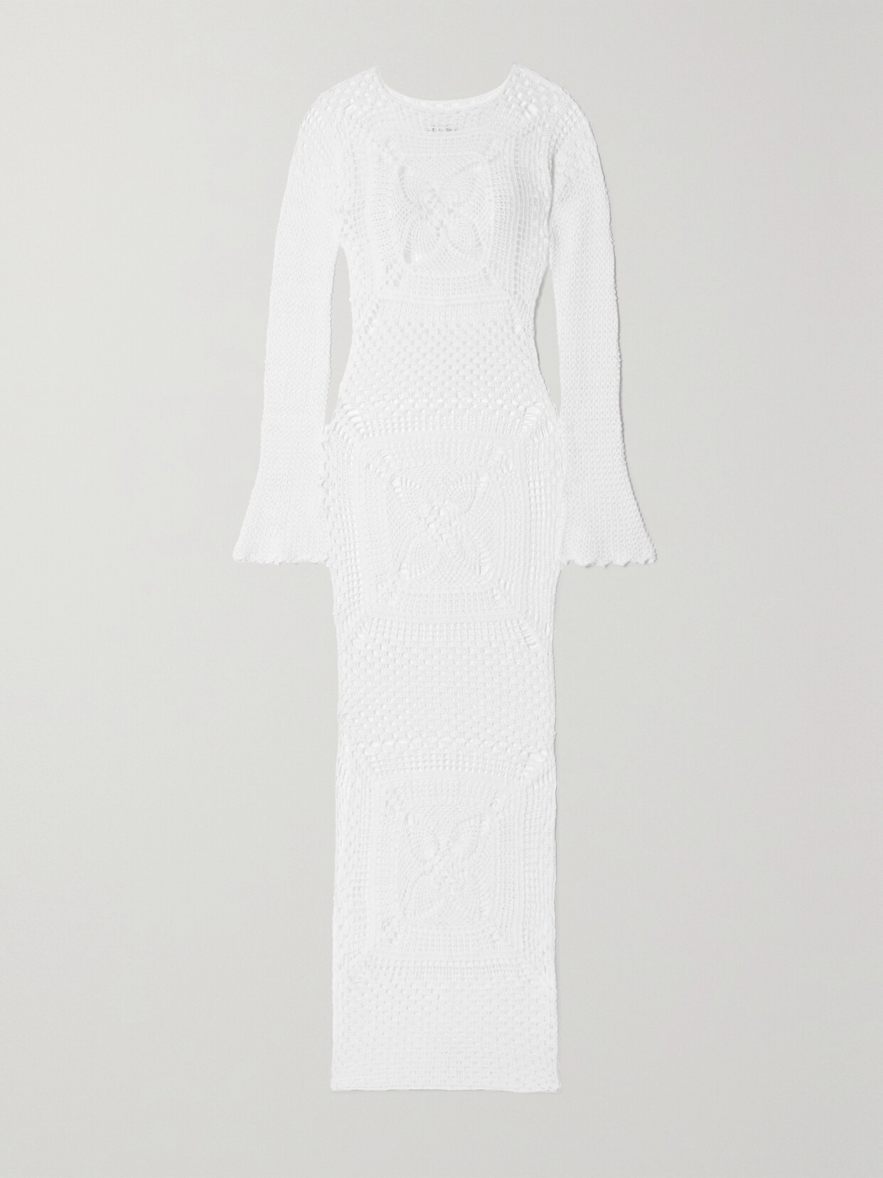 Alix Pinho Lucy Crocheted Cotton Maxi Dress In White