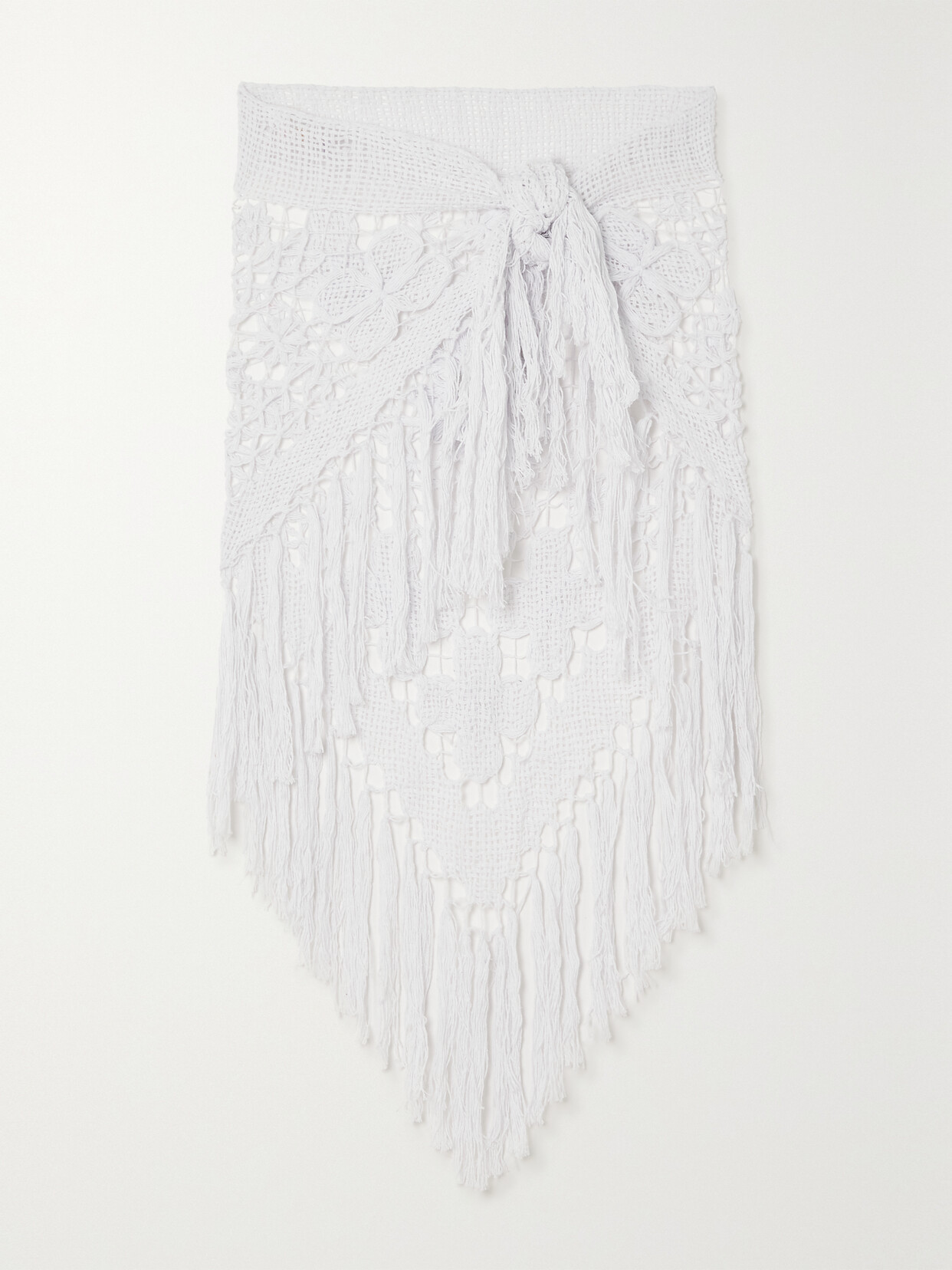 Alix Pinho La Marina Crocheted Cotton Pareo In White