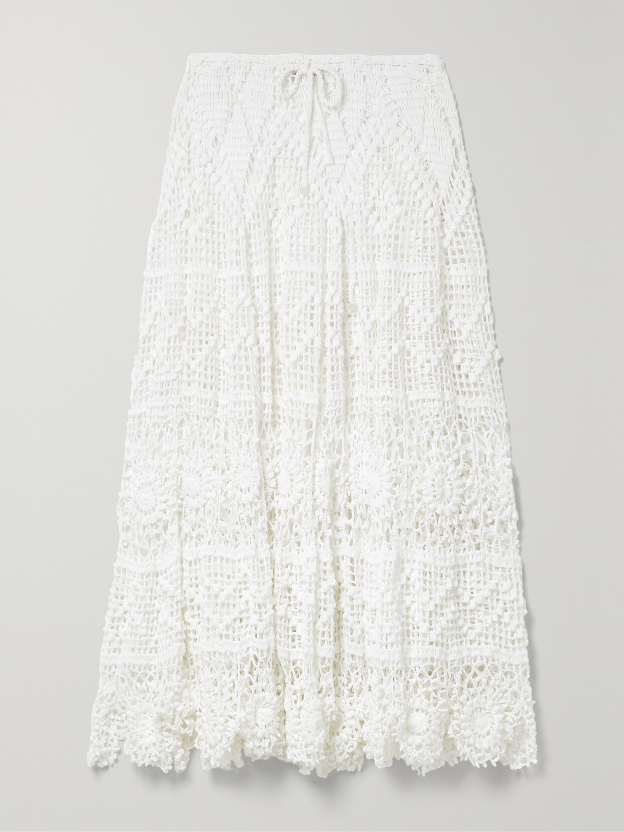 Alix Pinho - + Net Sustain Joyce Crocheted Cotton Maxi Skirt - White