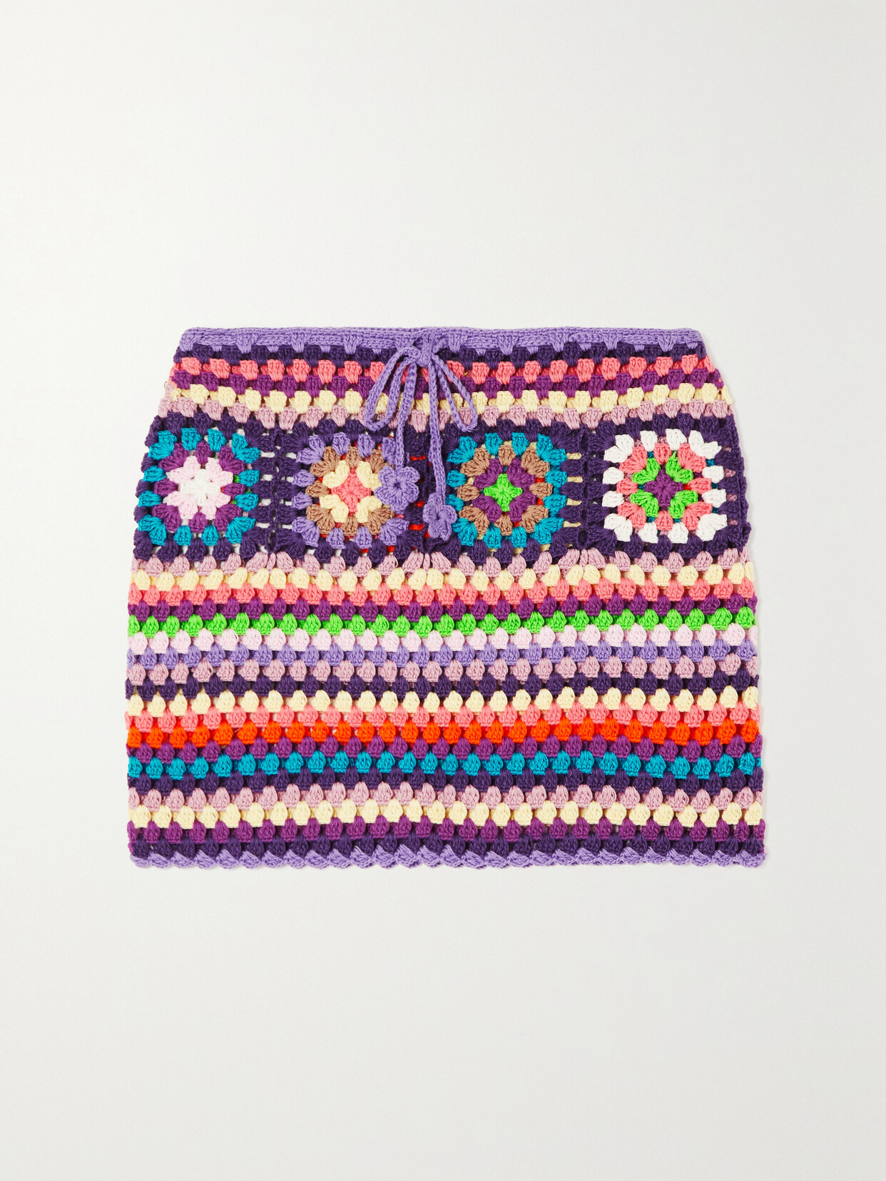 Alix Pinho Crocheted Cotton Mini Skirt In Red