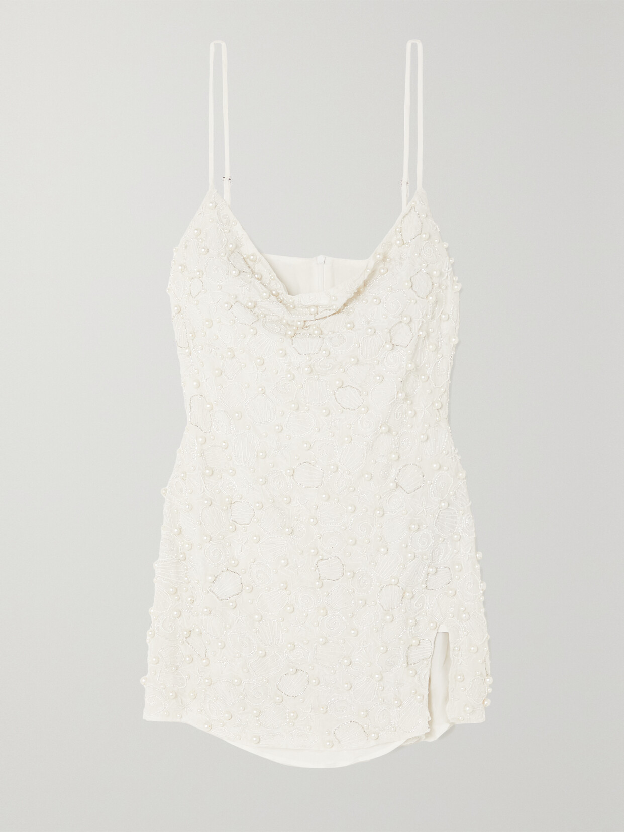 Leslie Amon - Romy Embellished Chiffon Mini Dress - White