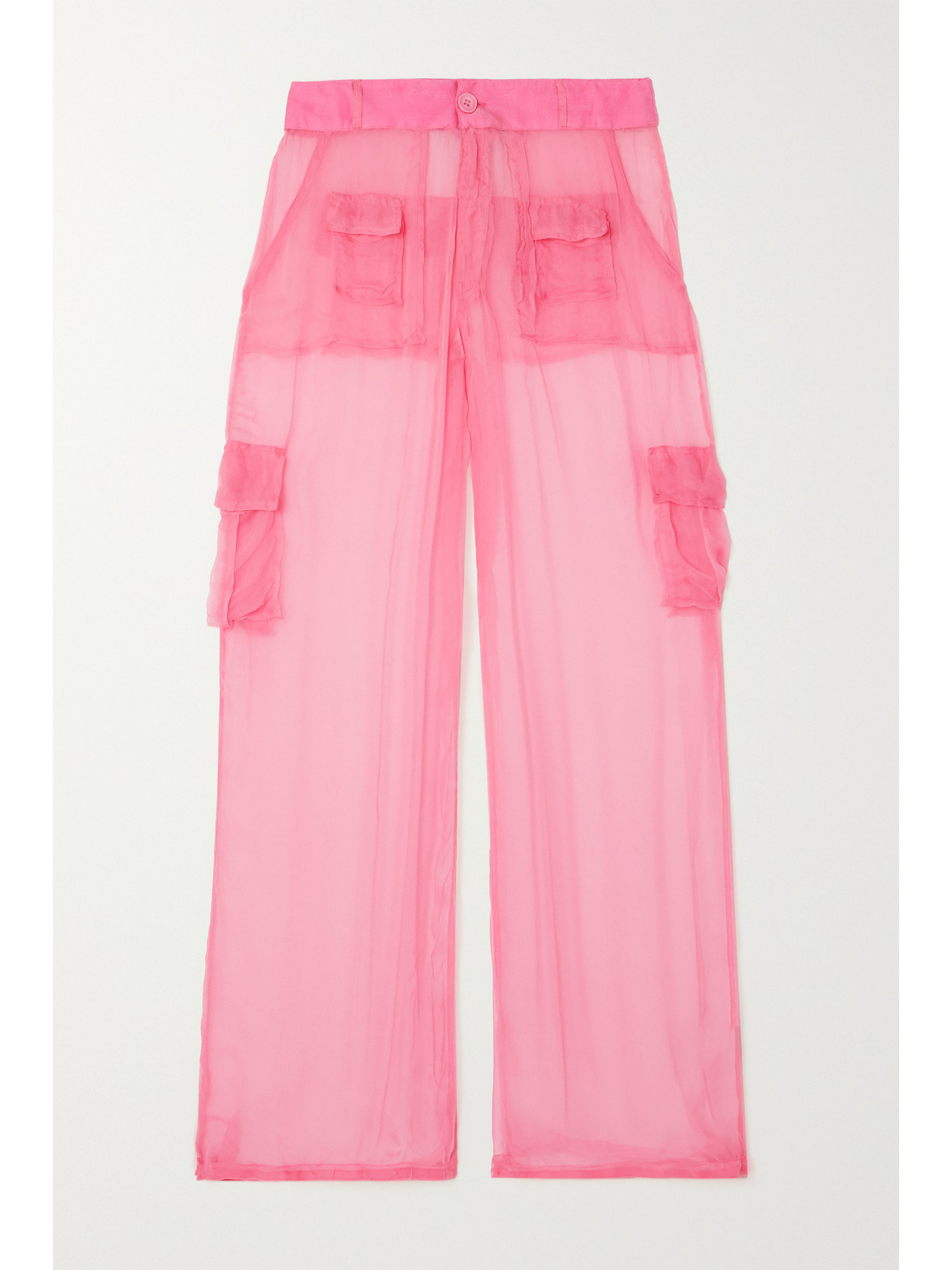 Leslie Amon Chiffon Cargo Pants - Pink