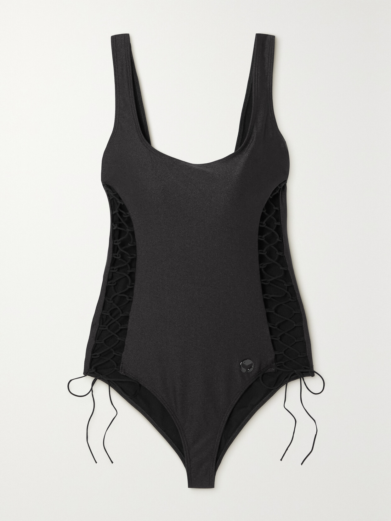 Leslie Amon - Donatella Lace-up Swimsuit - Black