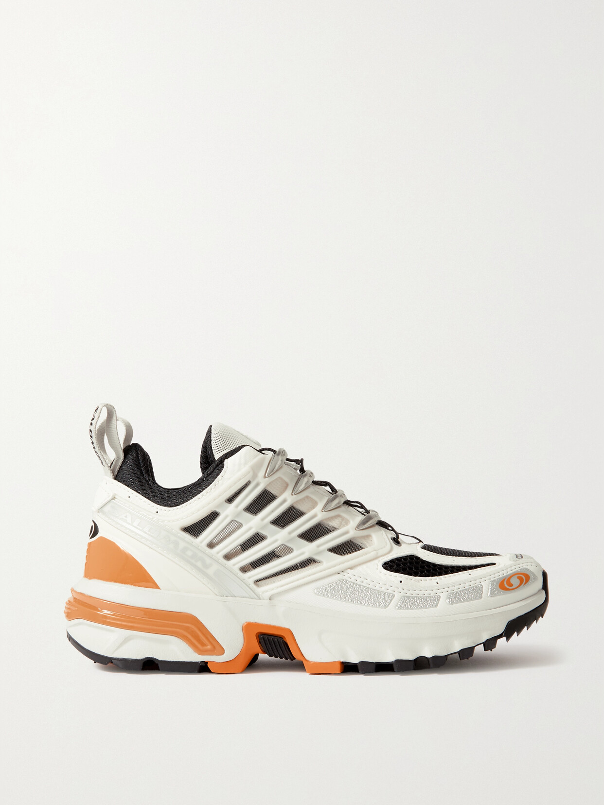 Salomon Acs Pro Rubber-trimmed Mesh Trainers In White