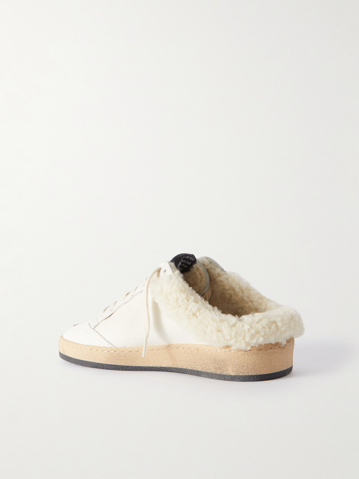 GOLDEN GOOSE BALL STAR SABOT SHEARLING-LINED LEATHER SLIP-ON SNEAKERS 