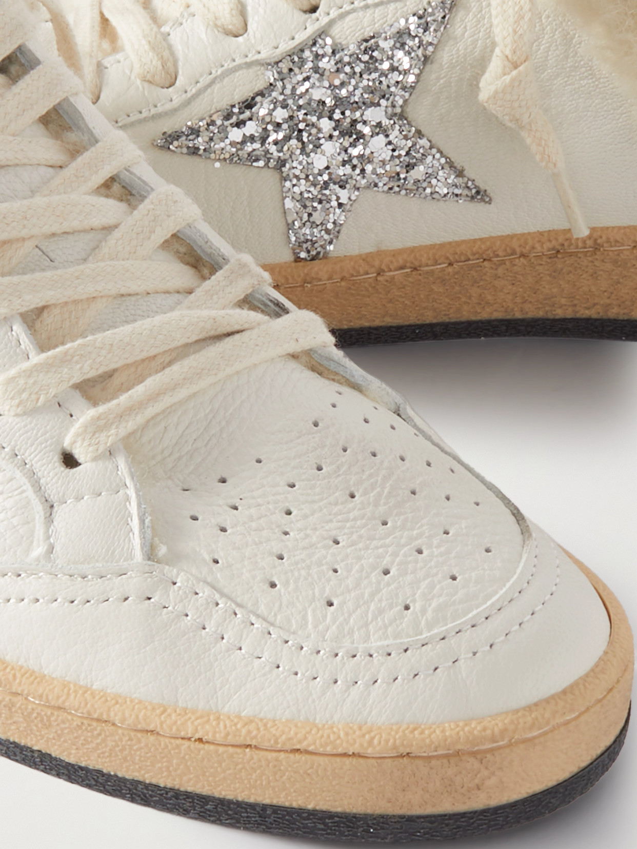 GOLDEN GOOSE BALL STAR SABOT SHEARLING-LINED LEATHER SLIP-ON SNEAKERS 