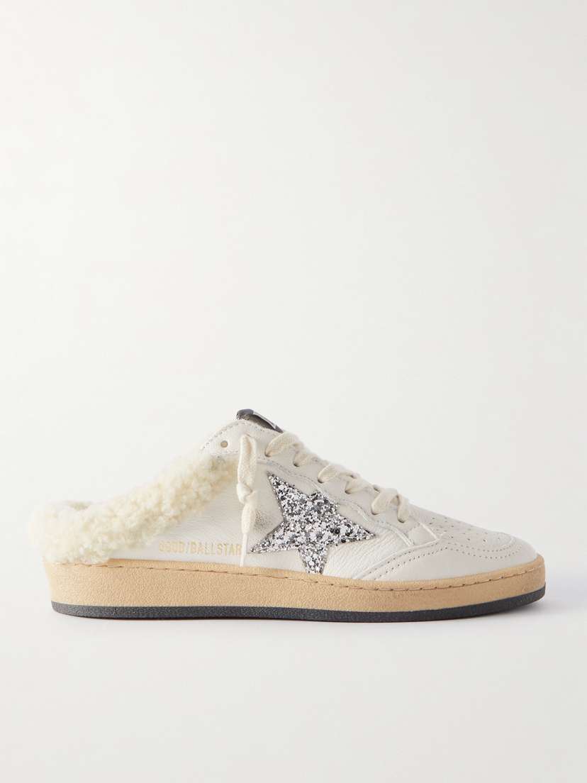 Golden Goose Ball Star Sabot Shearling-lined Leather Slip-on Sneakers