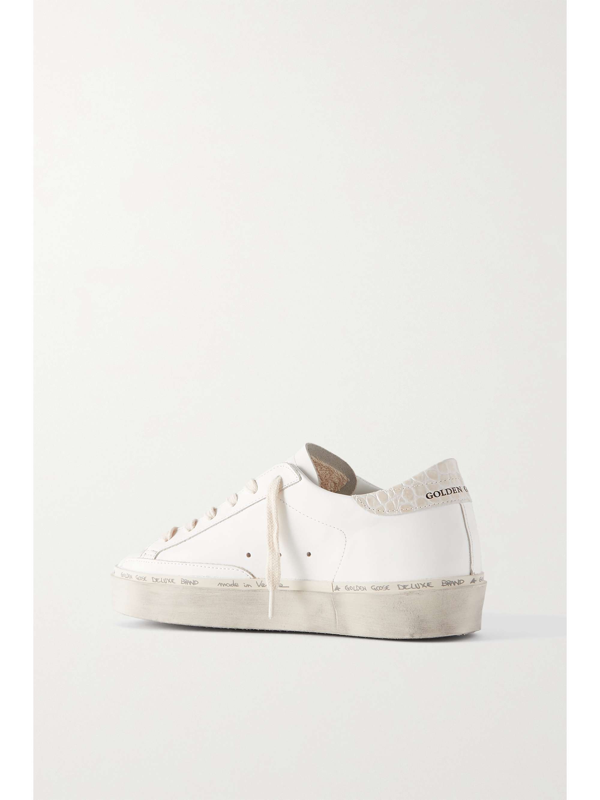 GOLDEN GOOSE Hi Star distressed leather sneakers | NET-A-PORTER