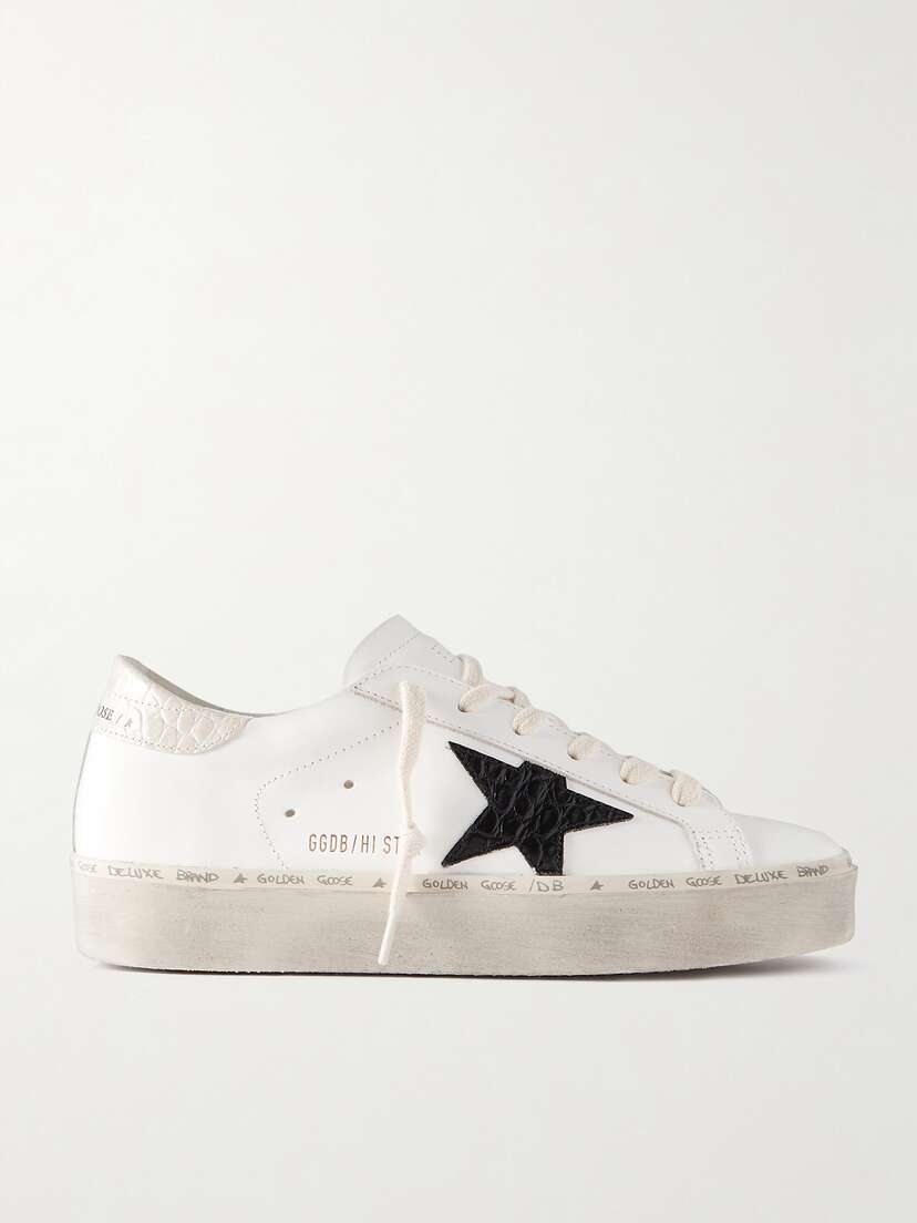 Golden Goose Hi Star Distressed Leather Sneakers