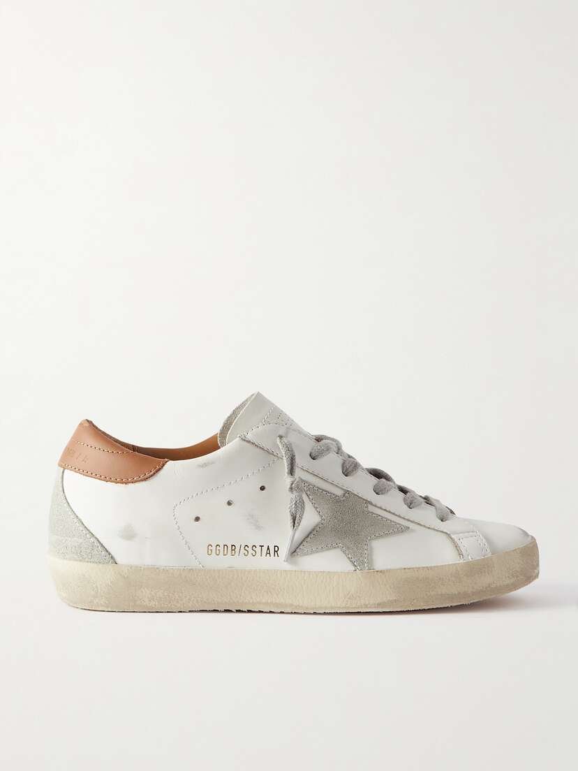 Golden Goose Super-star Suede-trimmed Distressed Leather Sneakers