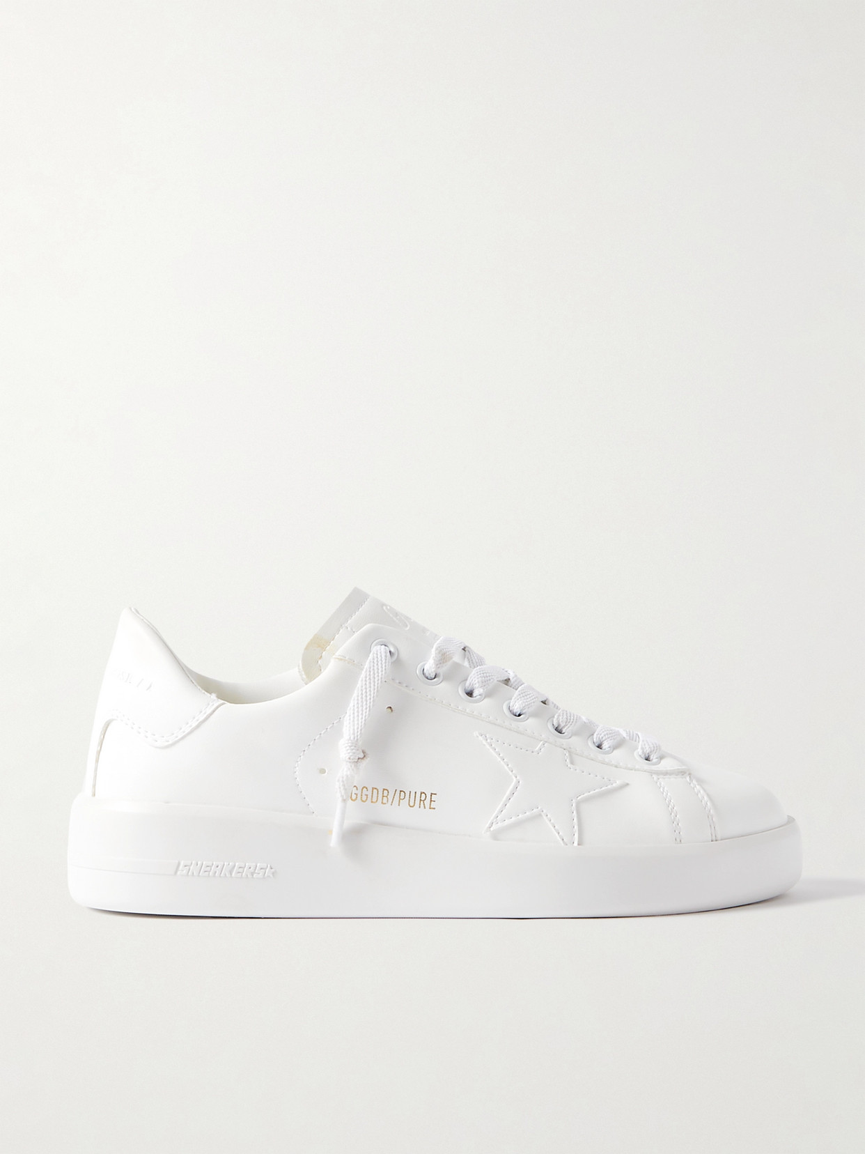 Golden Goose Purestar Faux Leather Sneakers In White