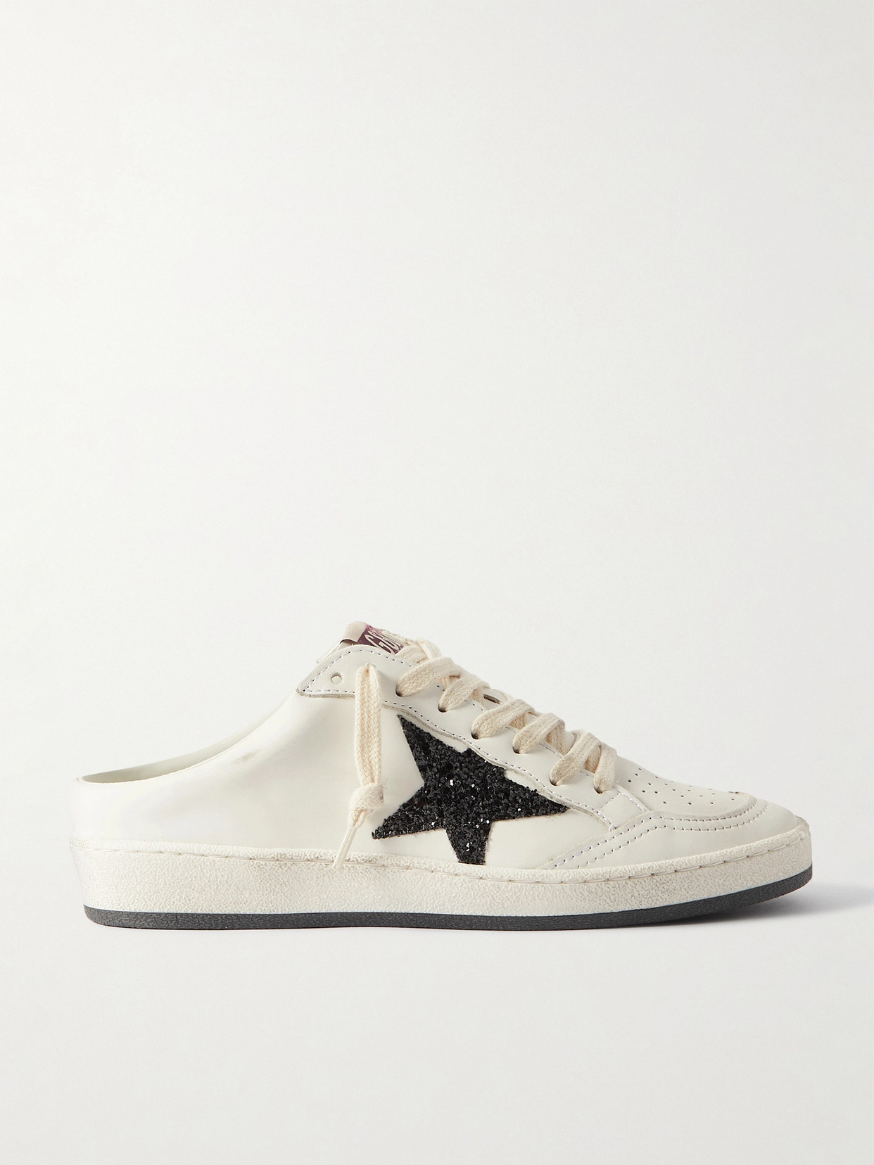 Golden Goose - Ball Star Sabot Glittered Leather Slip-on Sneakers - White