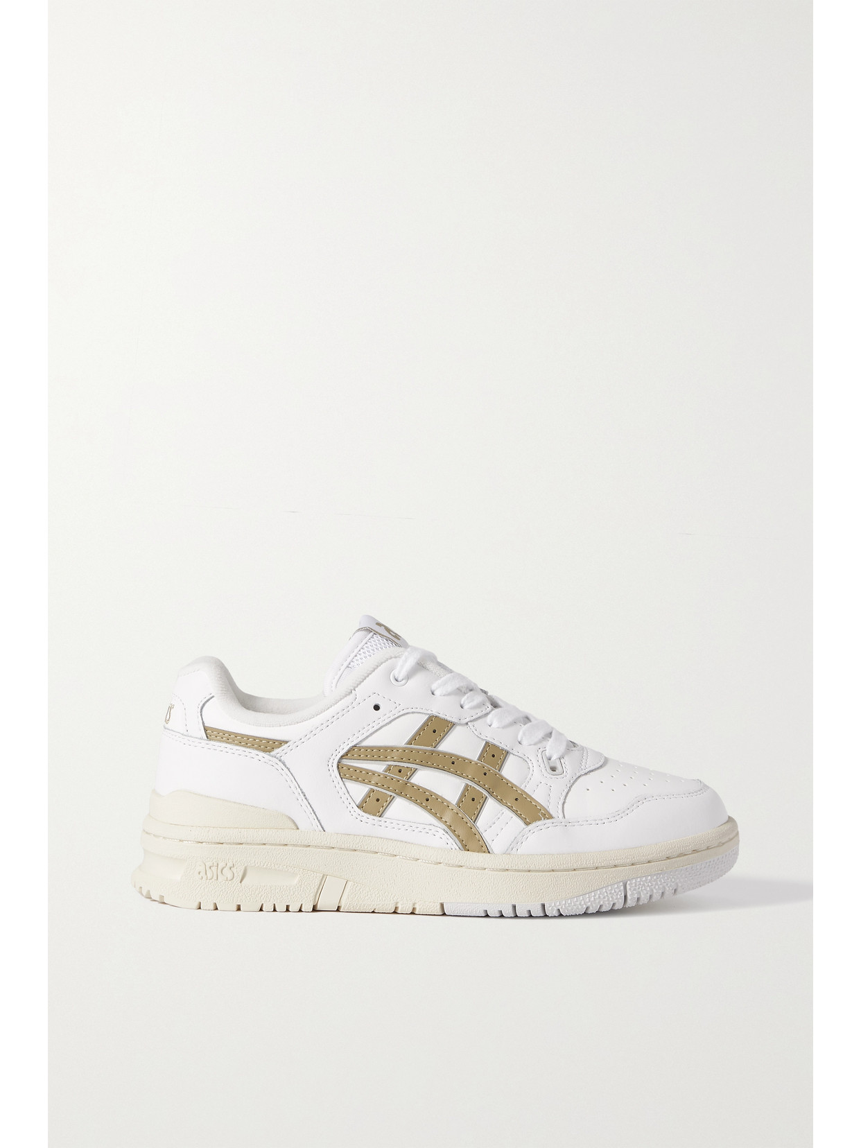 Shop Asics Ex89 Leather Sneakers In White