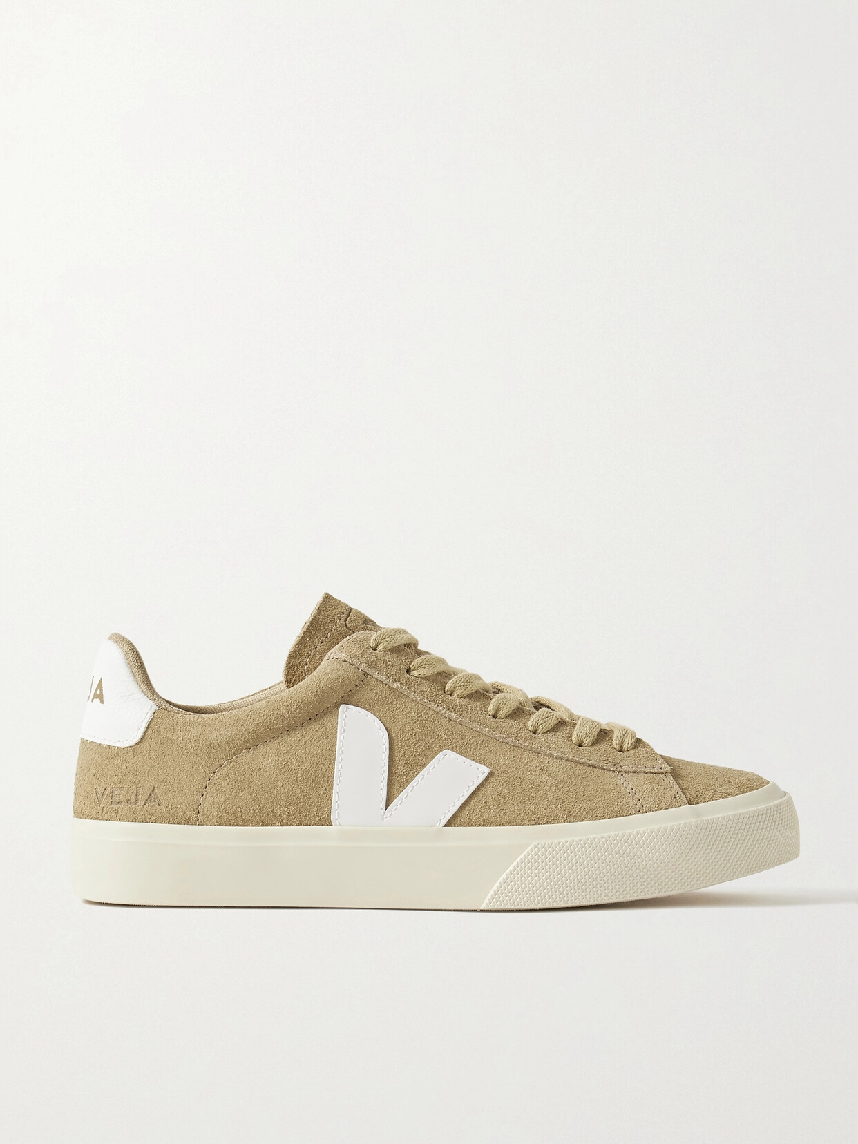 Shop Veja Campo Leather-trimmed Suede Sneakers In Brown