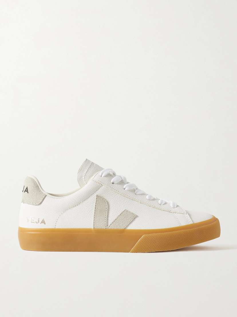 Veja Campo Suede-trimmed Textured-leather Sneakers