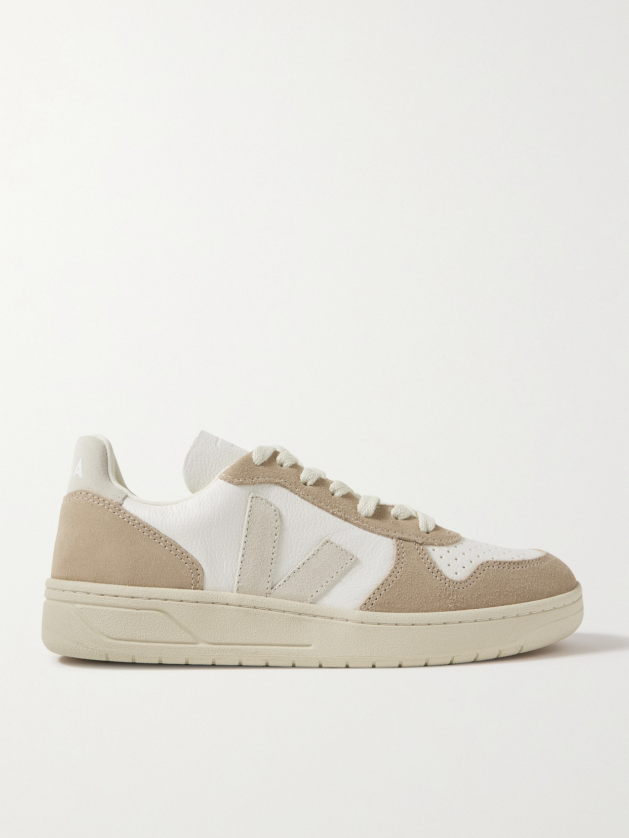 Veja - V-10 Suede-trimmed Leather Sneakers - Brown