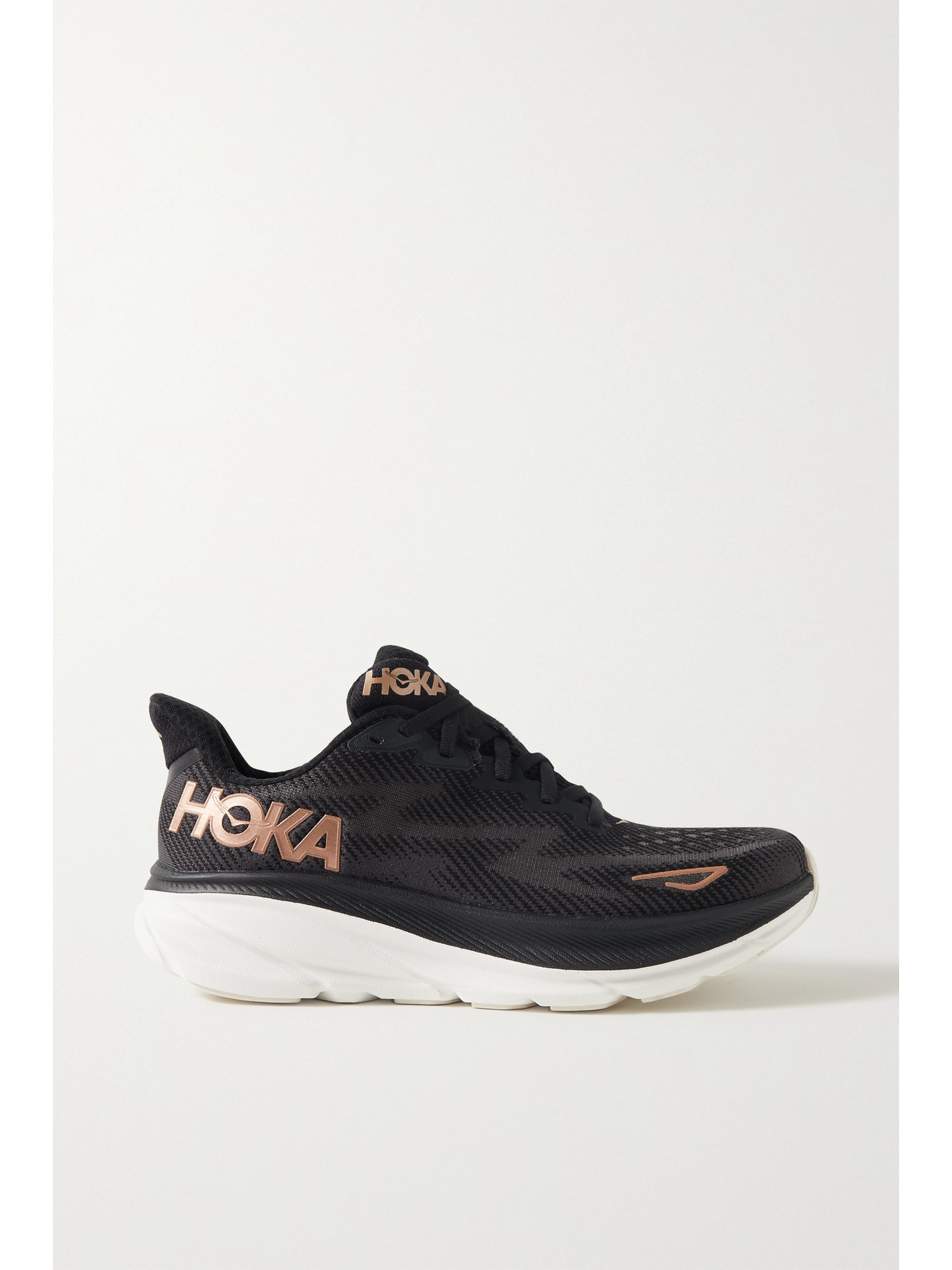 Hoka One One Clifton 9 Lace-up Sneakers In Black | ModeSens