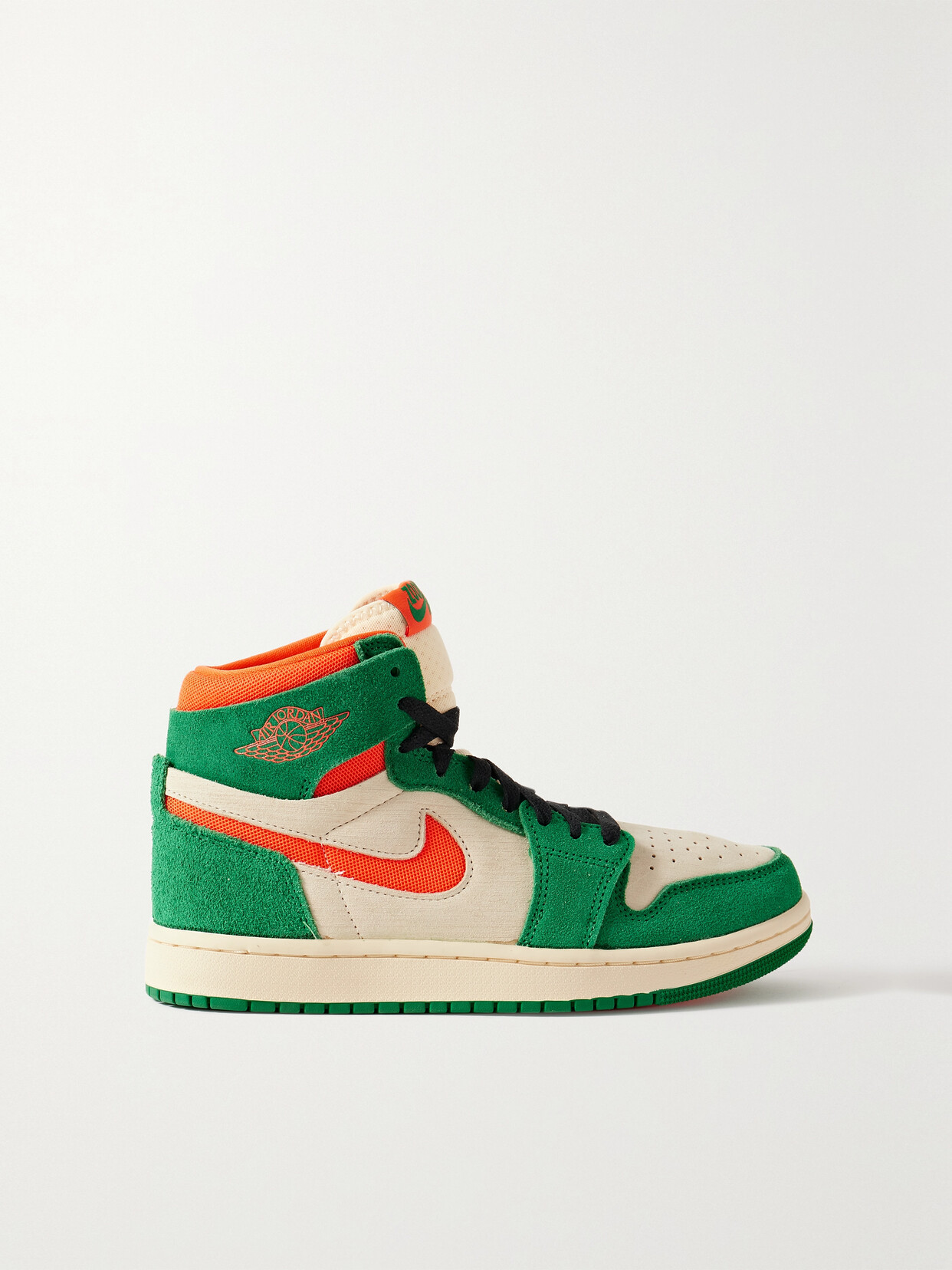 NIKE AIR JORDAN 1 ZOOM CMFT 2 MESH-TRIMMED SUEDE SNEAKERS