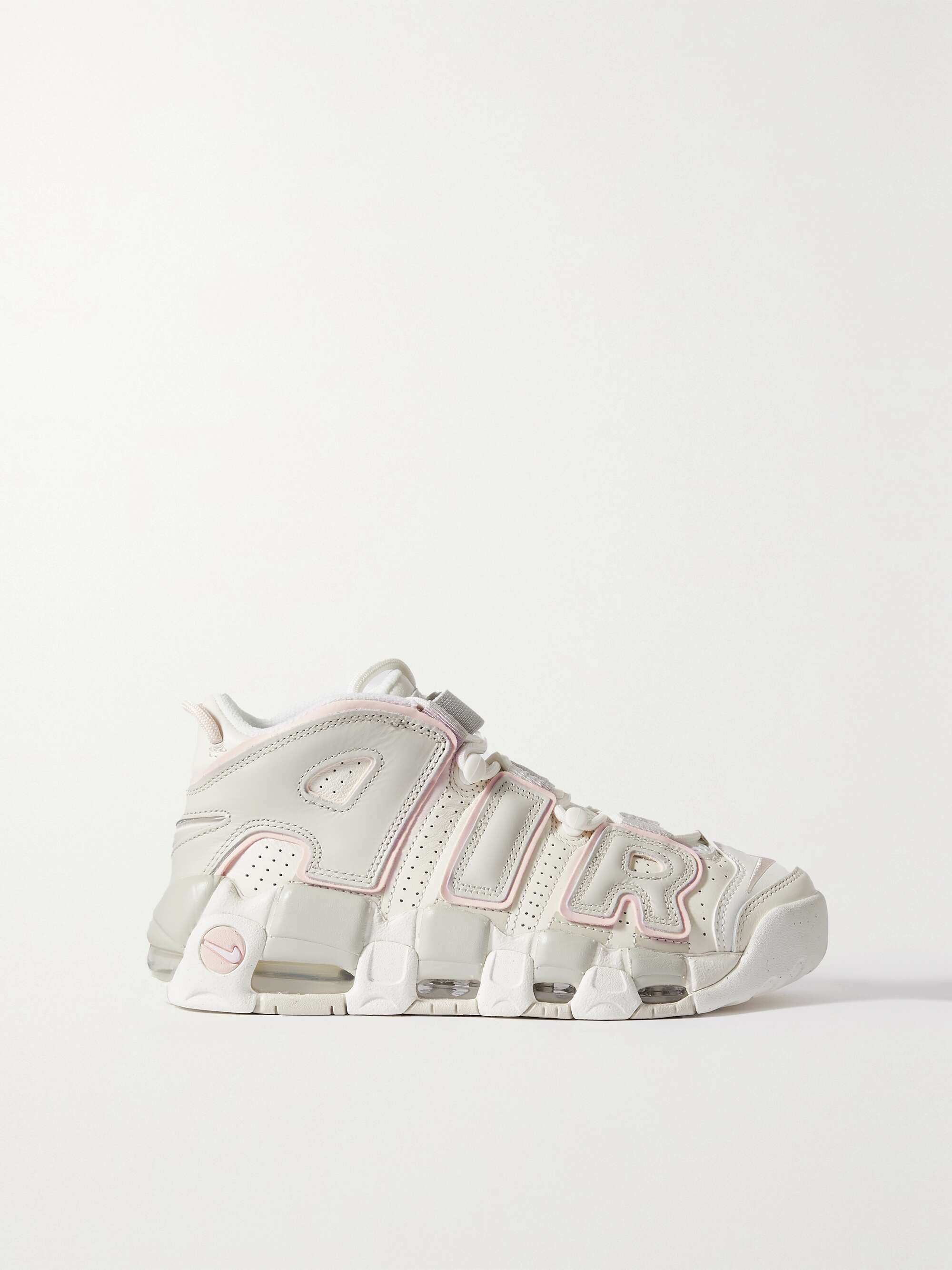 Nike air uptempo deals pink and white