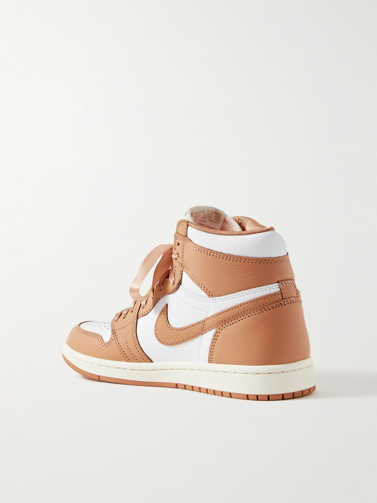 Shop Nike Air Jordan 1 Retro Mesh-trimmed Leather High-top Sneakers In Brown