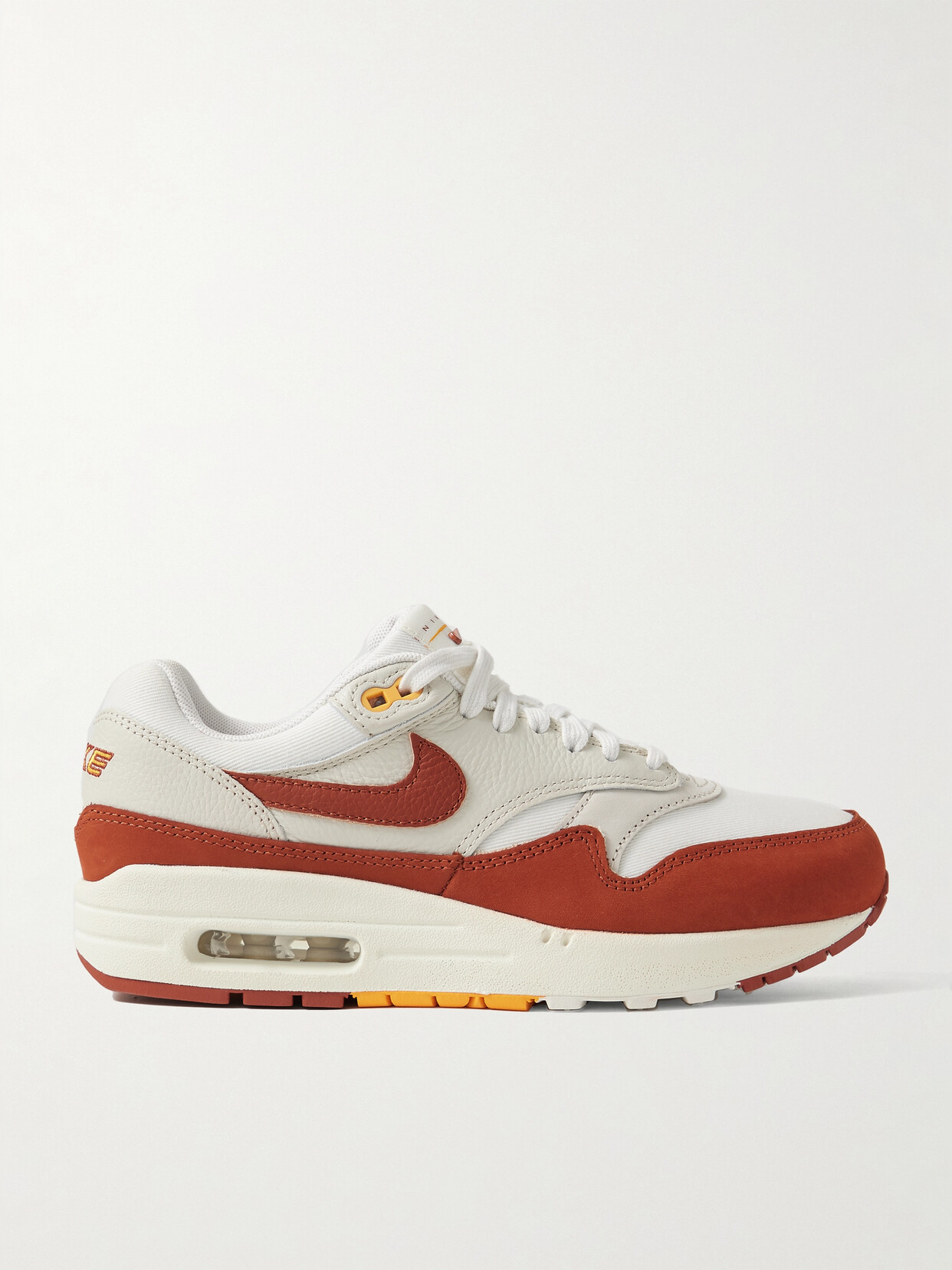 Nike - Air Max 1 Textured-leather, Suede And Canvas Sneakers - White