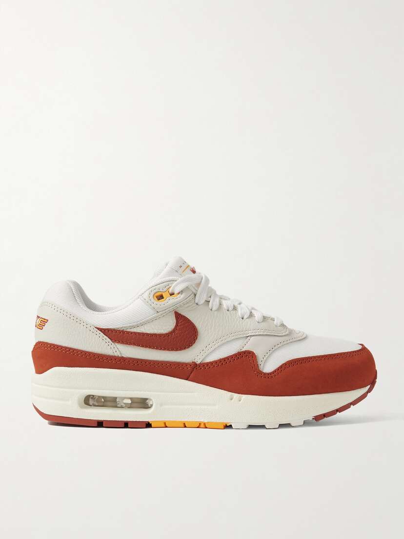 Nike Air Max 1 Textured-leather, Suede And Canvas Sneakers