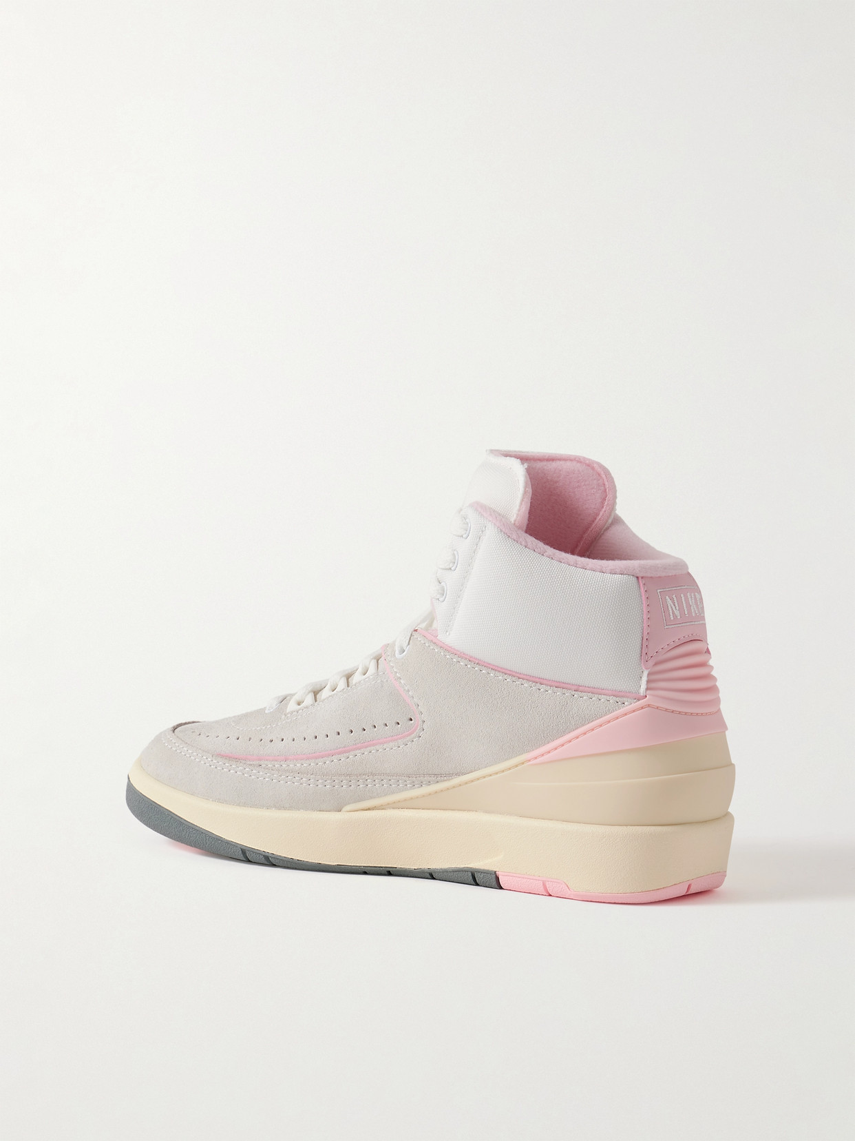 Shop Nike Air Jordan 2 Retro Canvas-trimmed Suede High-top Sneakers In Pink