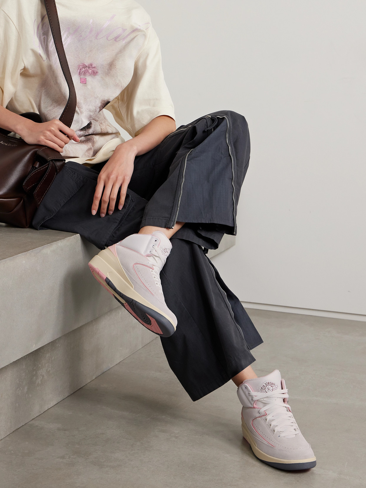Nike Air Jordan 2 Retro Canvas-trimmed Suede High-top Sneakers In Pink